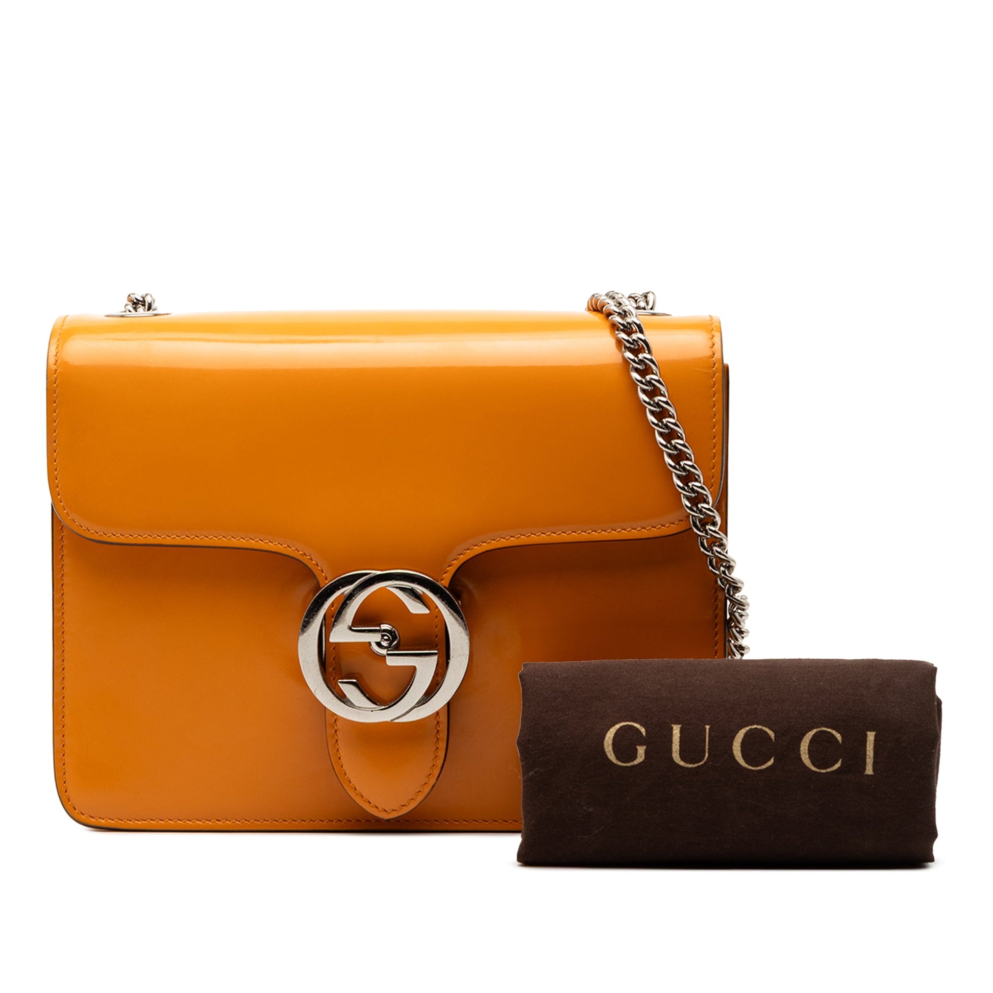 Gucci Small Polished Calfskin Interlocking G Dollar Crossbody