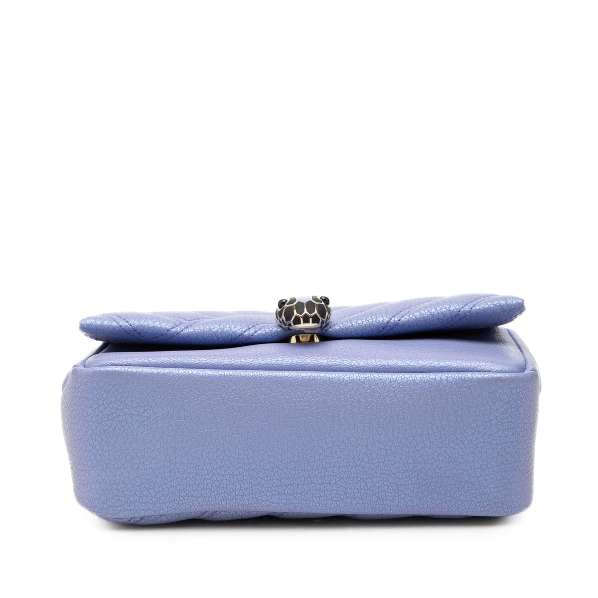 Bvlgari Leather Serpenti Cabochon Chain Crossbody — Purple