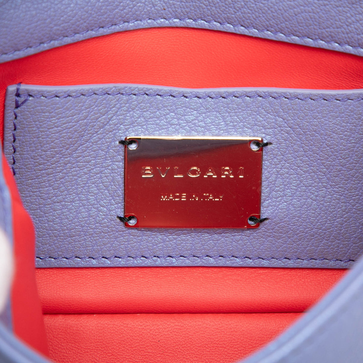 Bvlgari Leather Serpenti Cabochon Chain Crossbody — Purple