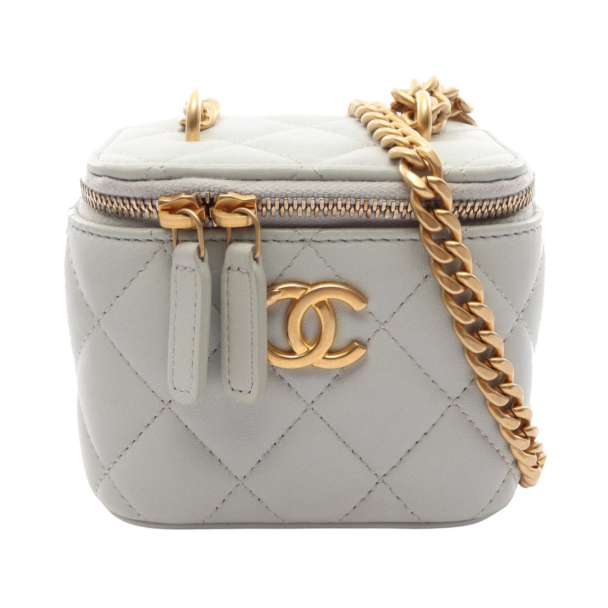 Chanel Mini CC Quilted Lambskin Vanity Case With Chain