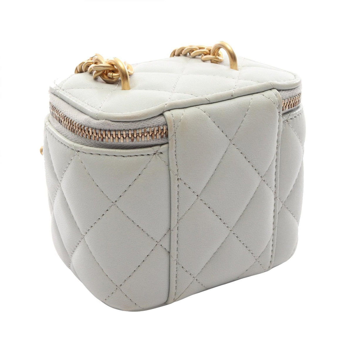 Chanel Mini CC Quilted Lambskin Vanity Case With Chain