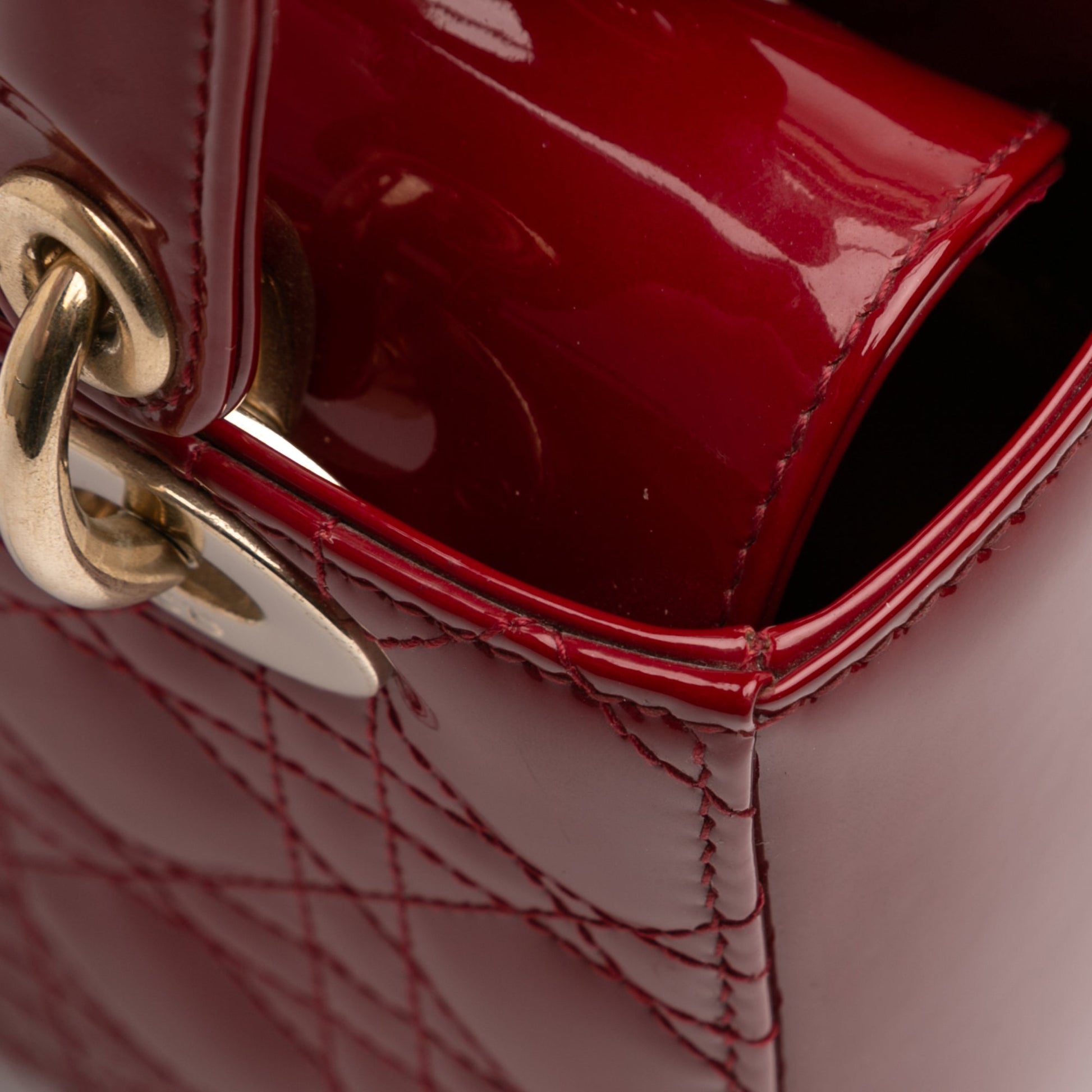 Dior Small Patent Cannage Lady Dior