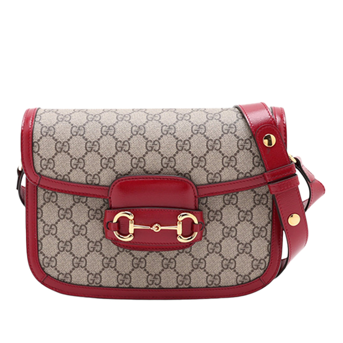 Gucci Medium GG Supreme Horsebit 1955 Shoulder Bag — Beige