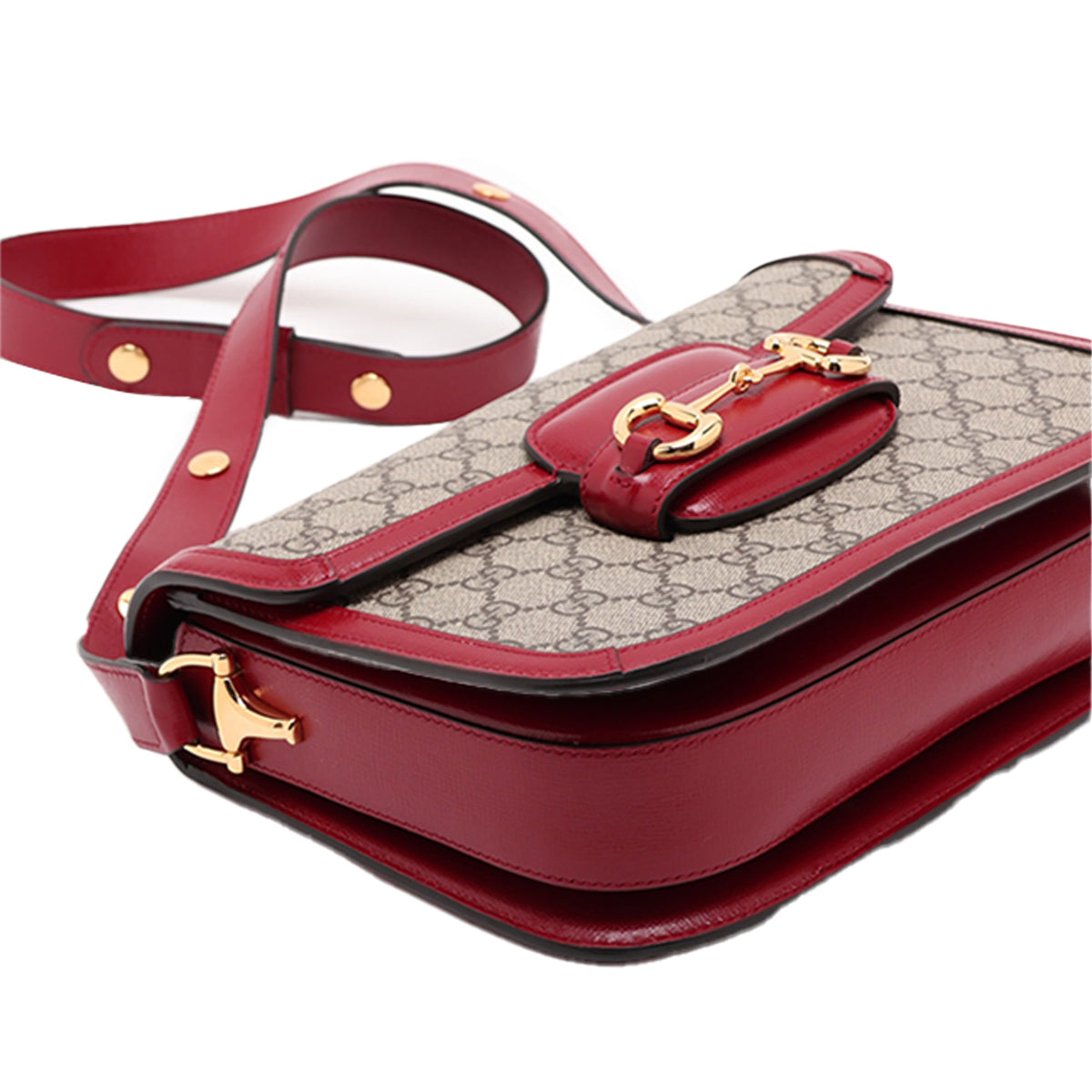 Gucci Medium GG Supreme Horsebit 1955 Shoulder Bag — Beige