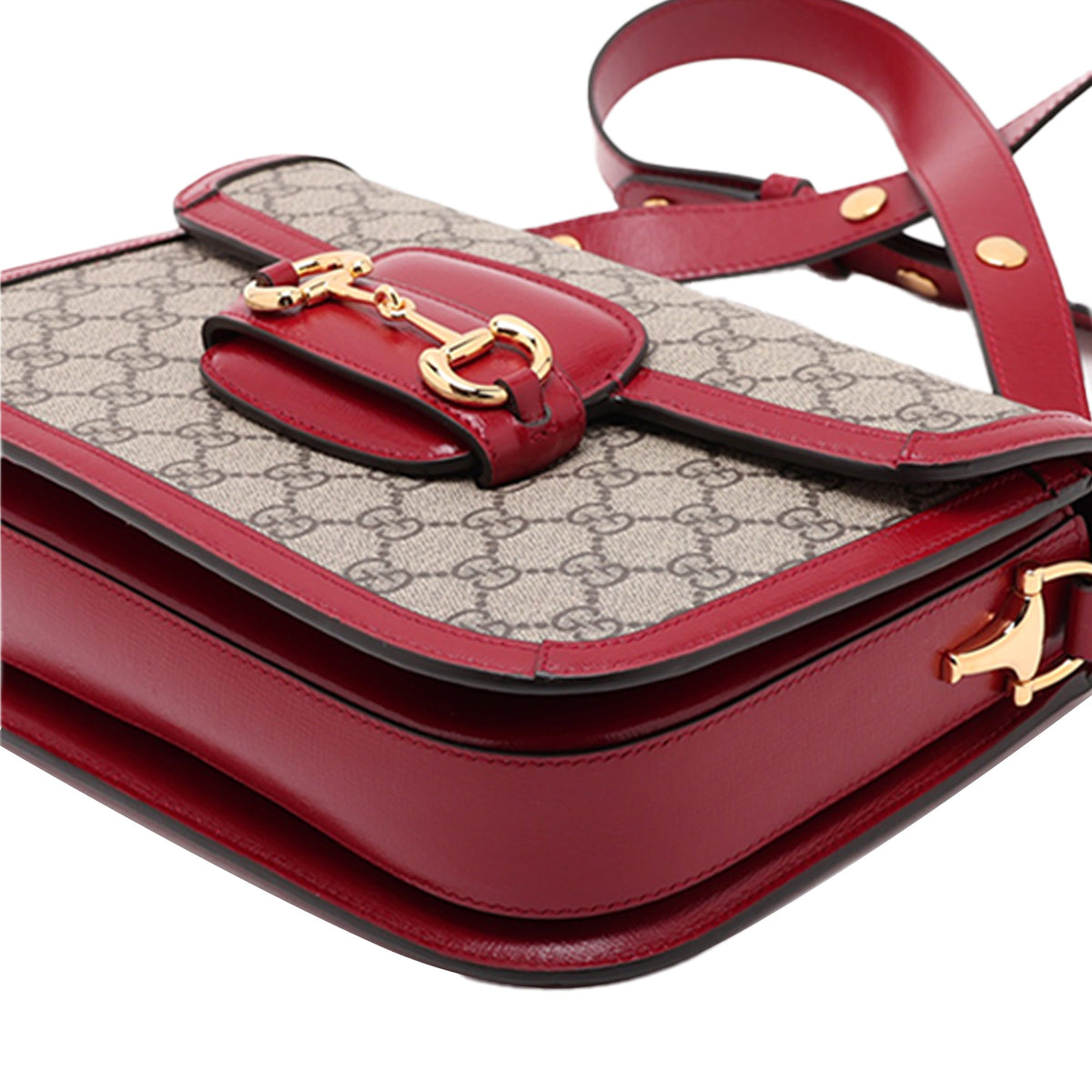 Gucci Medium GG Supreme Horsebit 1955 Shoulder Bag — Beige