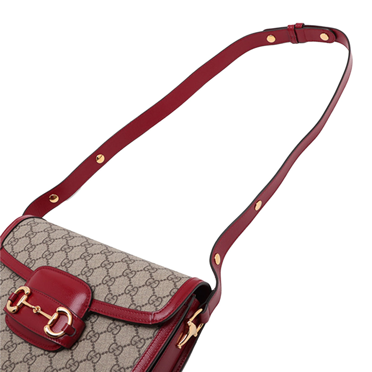 Gucci Medium GG Supreme Horsebit 1955 Shoulder Bag — Beige