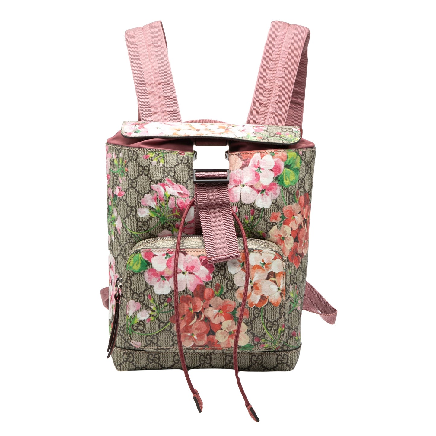 Gucci Small GG Supreme Blooms Single Buckle Backpack