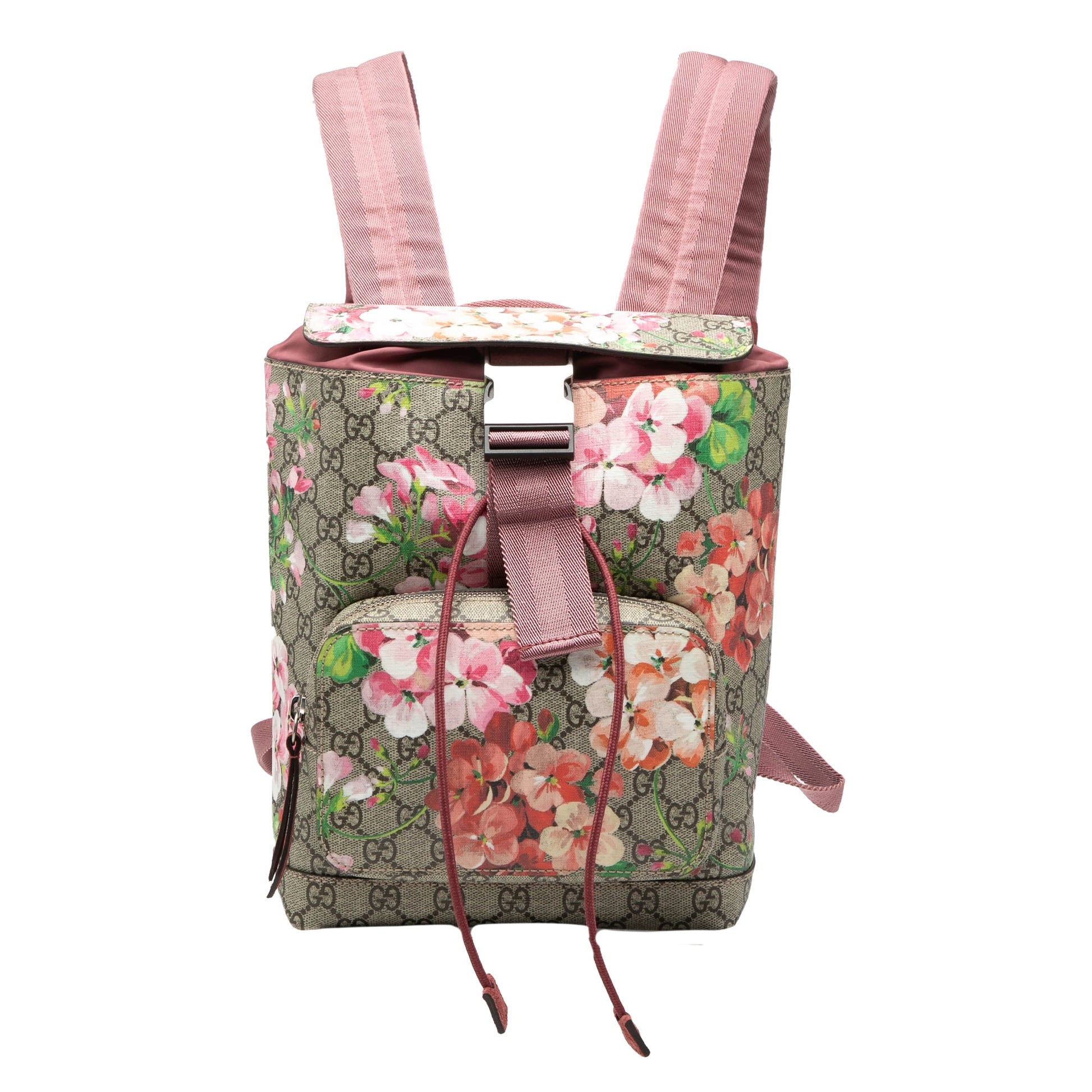 Gucci Small GG Supreme Blooms Single Buckle Backpack