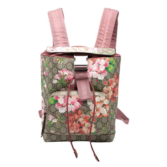 Gucci Small GG Supreme Blooms Single Buckle Backpack