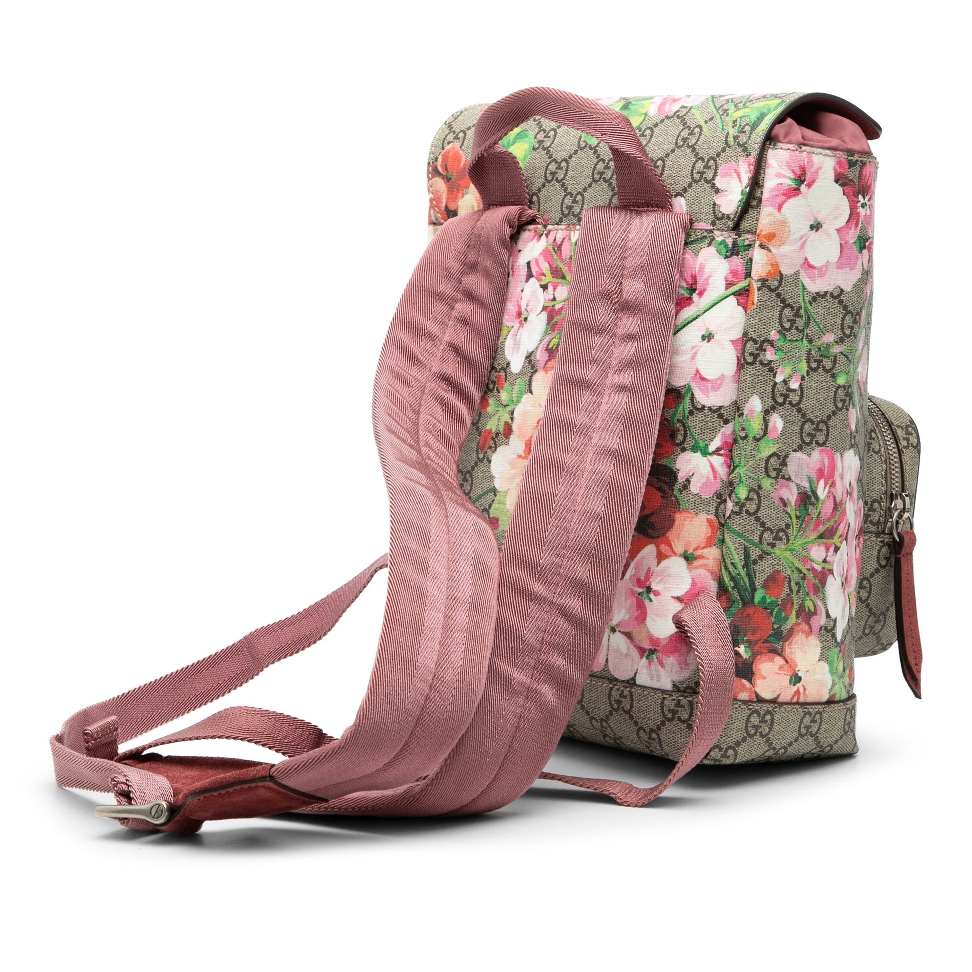 Gucci Small GG Supreme Blooms Single Buckle Backpack