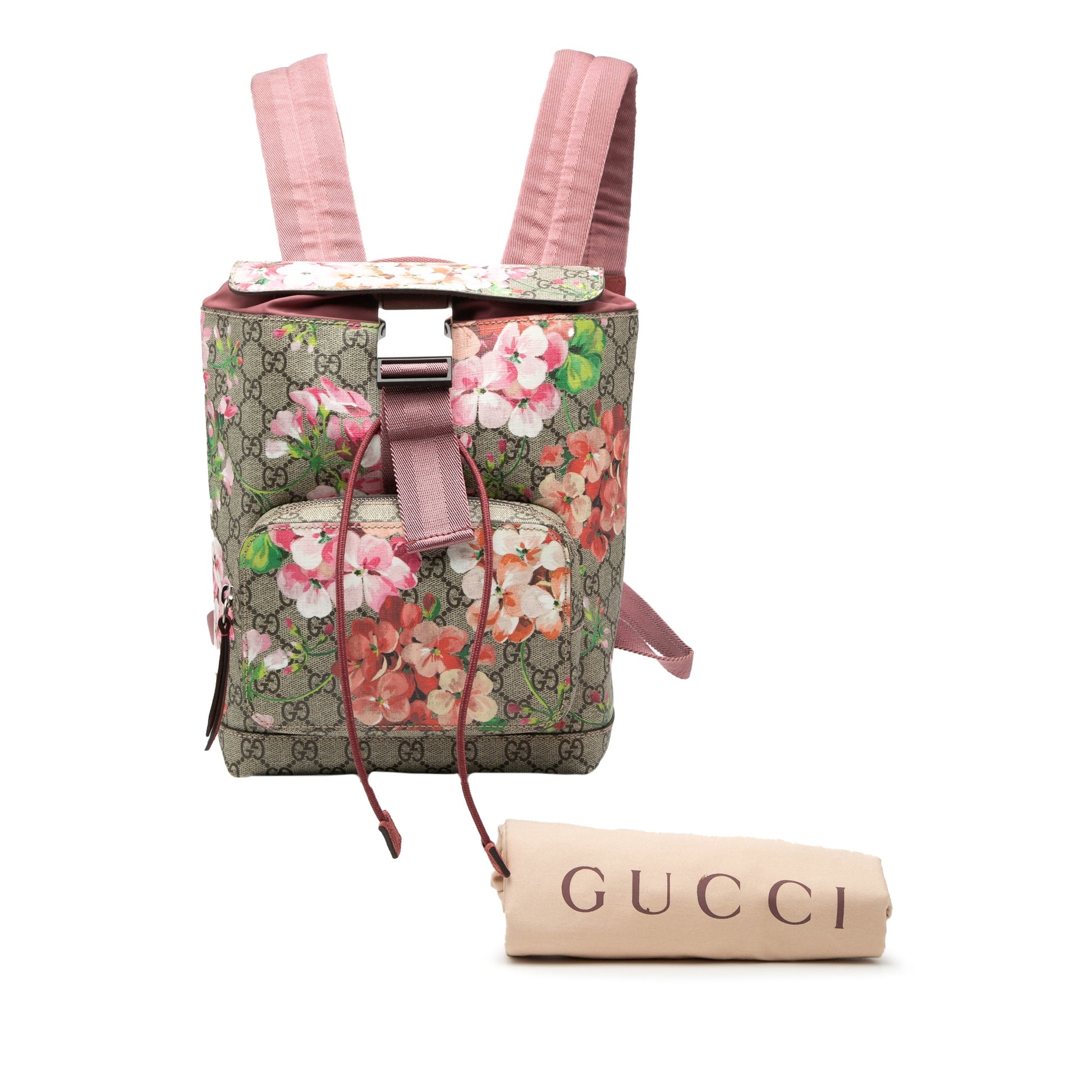 Gucci Small GG Supreme Blooms Single Buckle Backpack