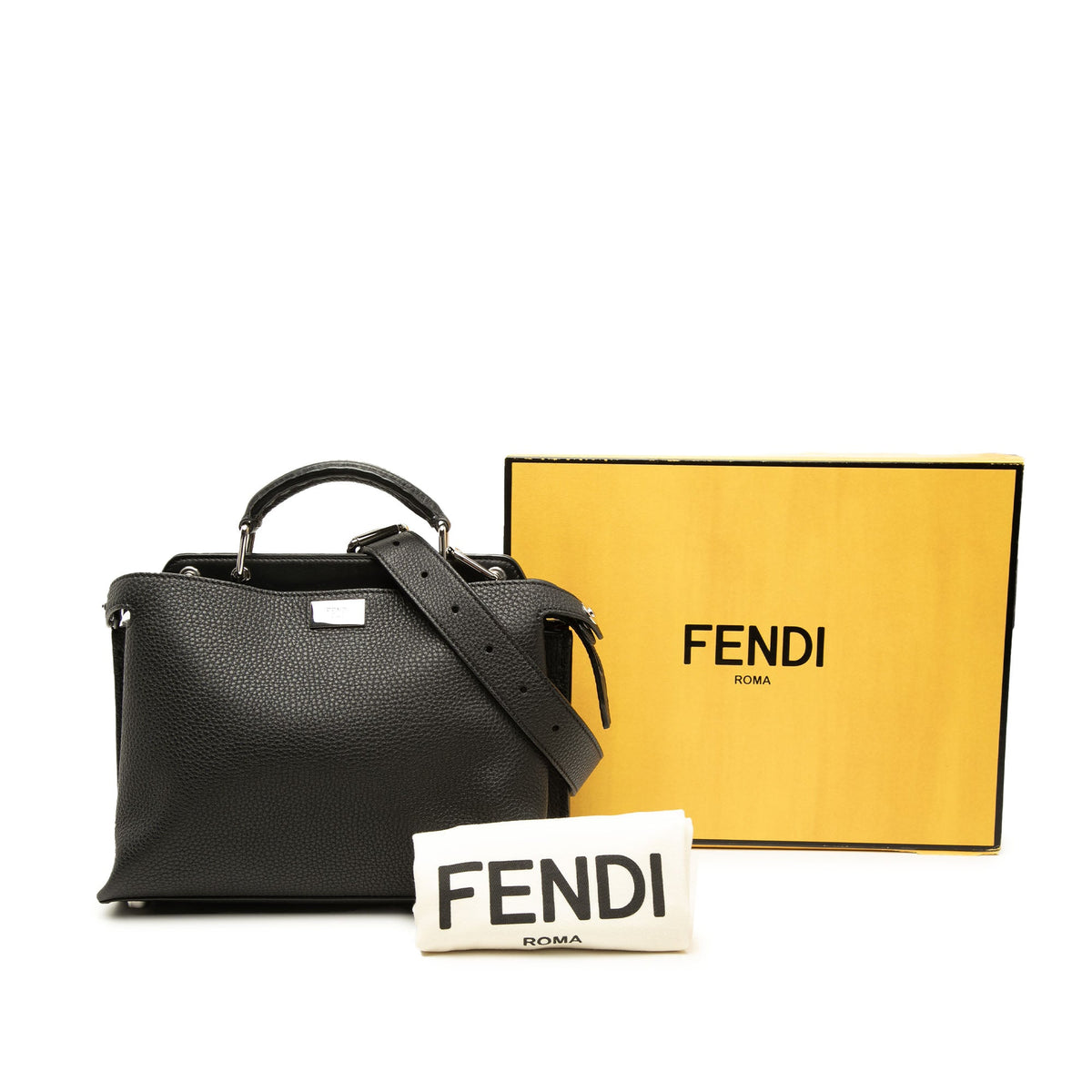 Fendi Mini Leather Peekaboo Iconic Essential Satchel