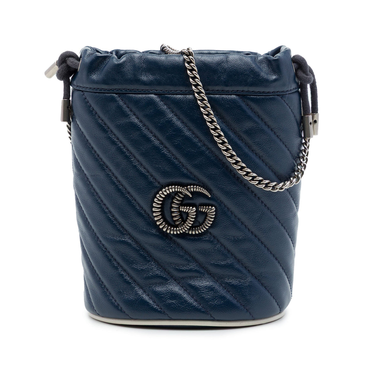 Gucci Mini GG Marmont Matelasse Diagonal Leather Torchon Bucket Bag