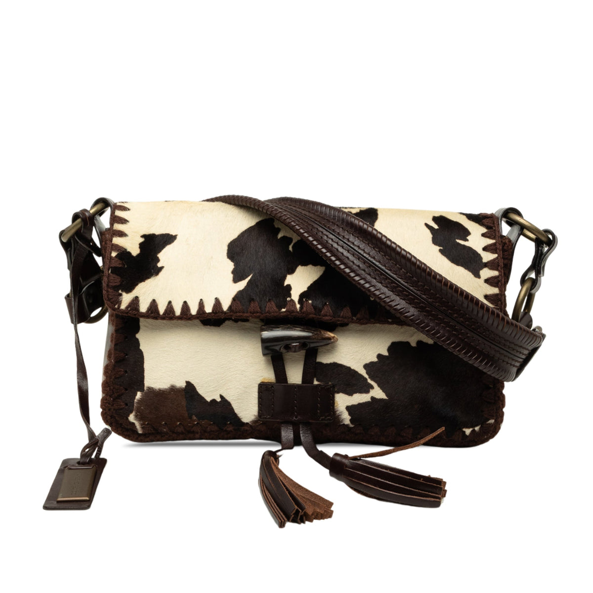 Dolce & Gabbana Pony Hair Cow Print Shoulder Bag