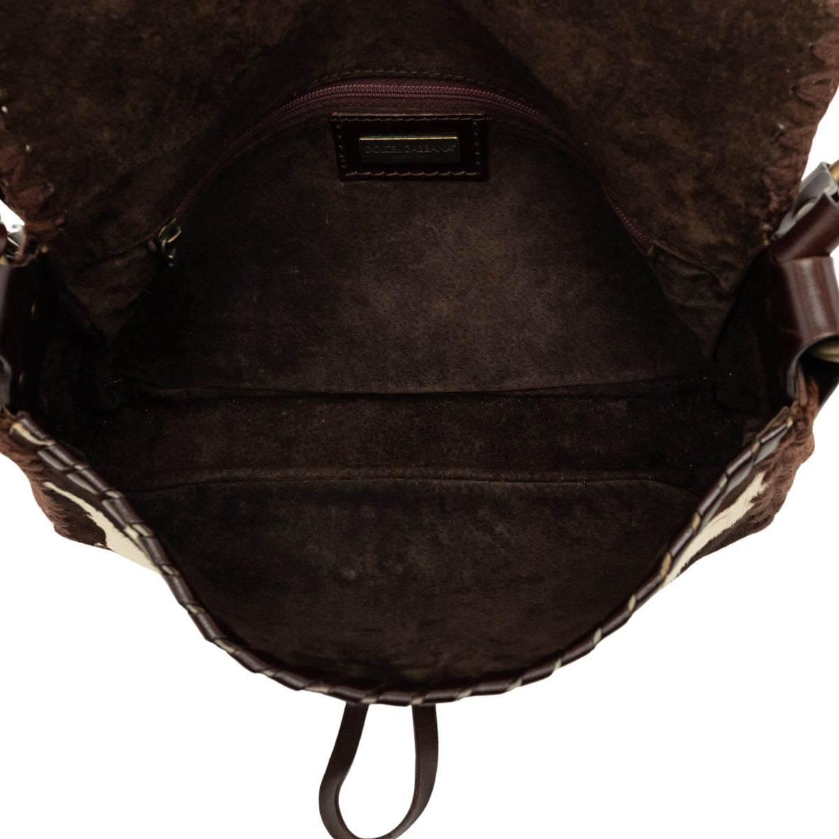 Dolce & Gabbana Pony Hair Cow Print Shoulder Bag