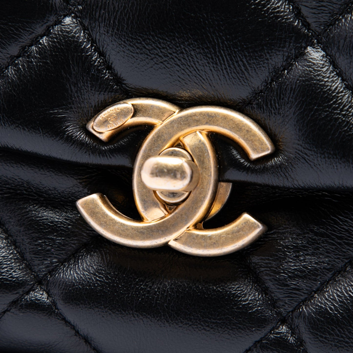 Chanel Small Quilted Lambskin Lacquered Chain Flap