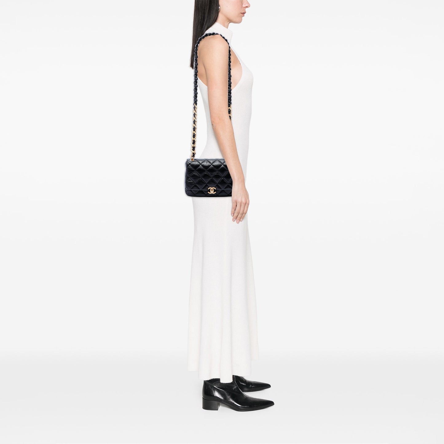 Chanel Small Quilted Lambskin Lacquered Chain Flap