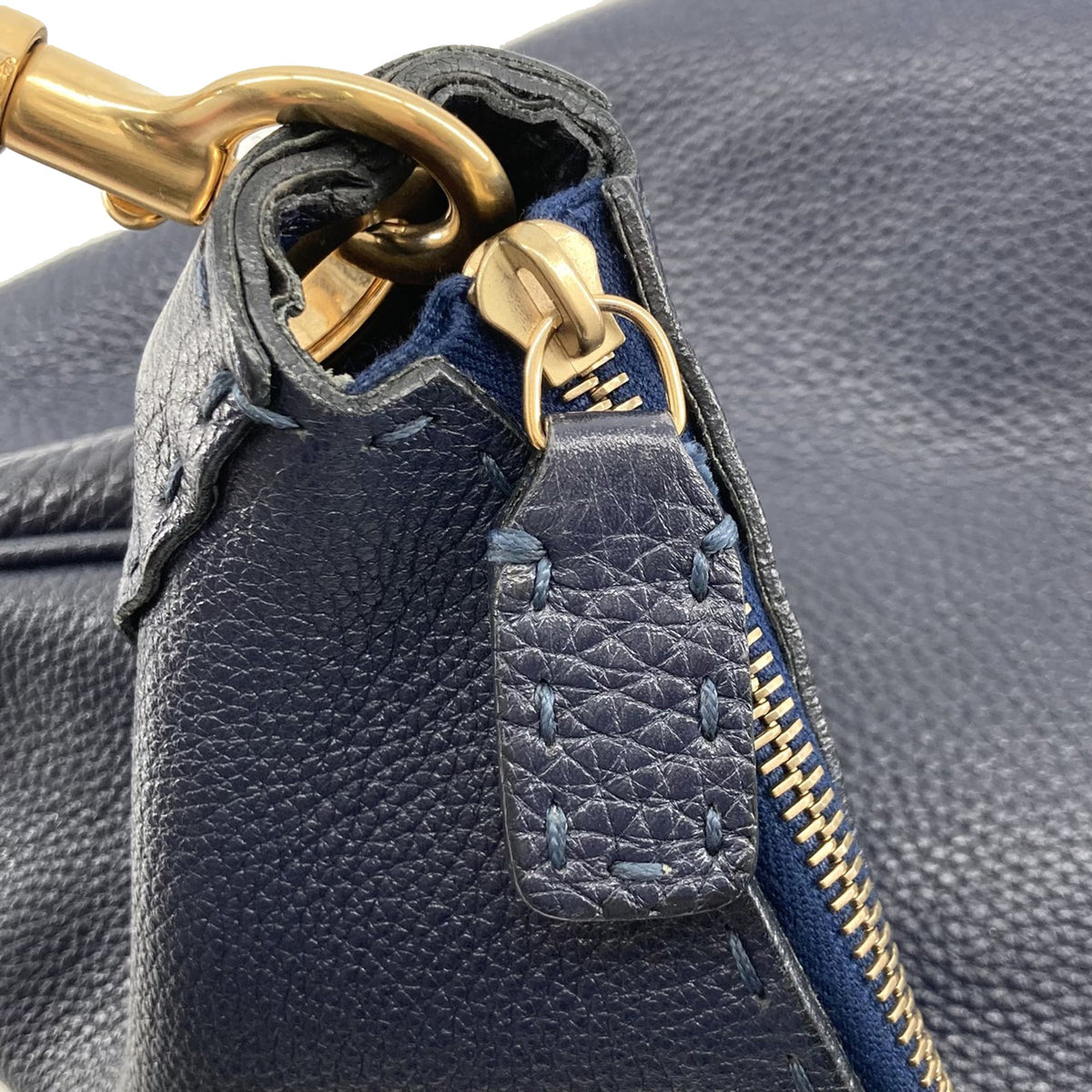 Fendi Medium Leather Selleria Crossbody — Blue