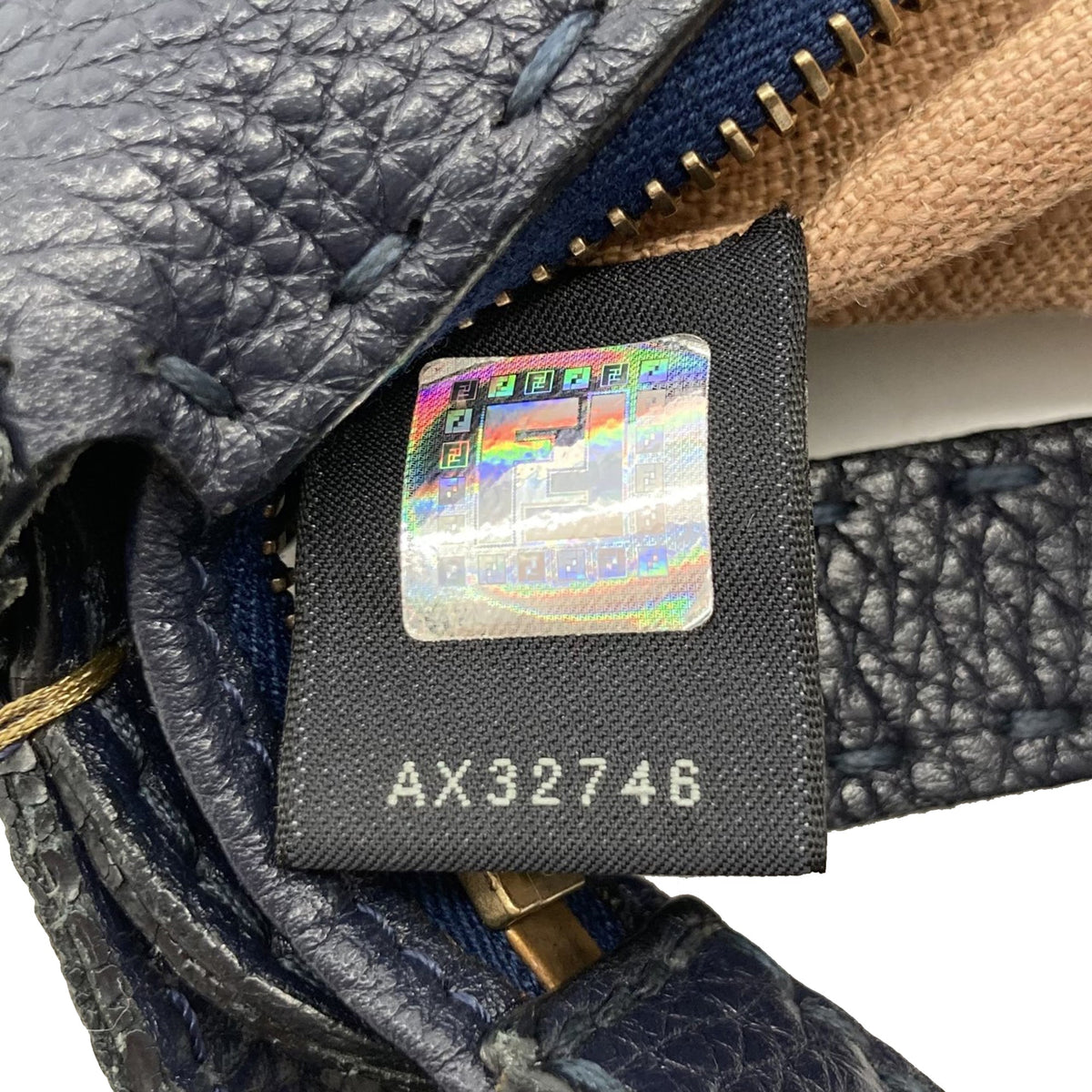 Fendi Medium Leather Selleria Crossbody — Blue