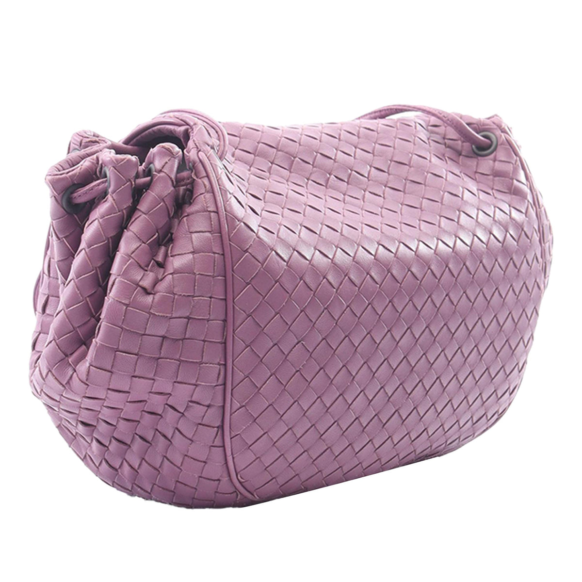 Bottega Veneta Nappa Intrecciato Flap Crossbody — Purple