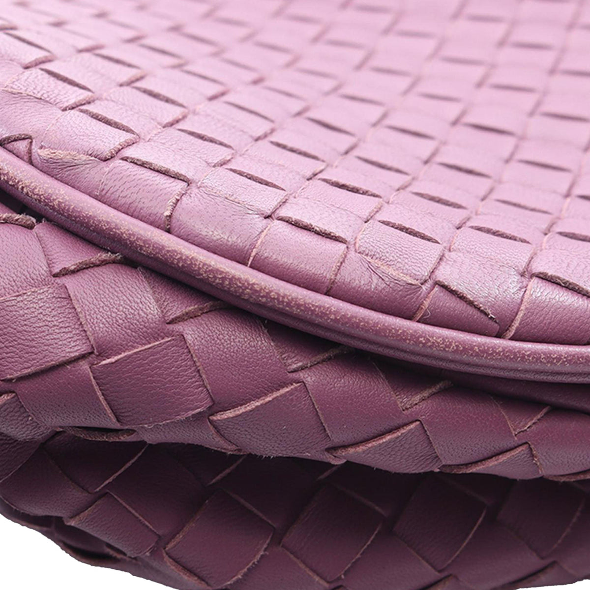 Bottega Veneta Nappa Intrecciato Flap Crossbody — Purple