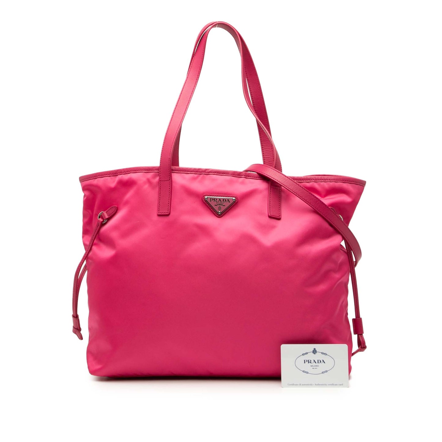 Prada Saffiano Trimmed Tessuto Open Convertible Tote