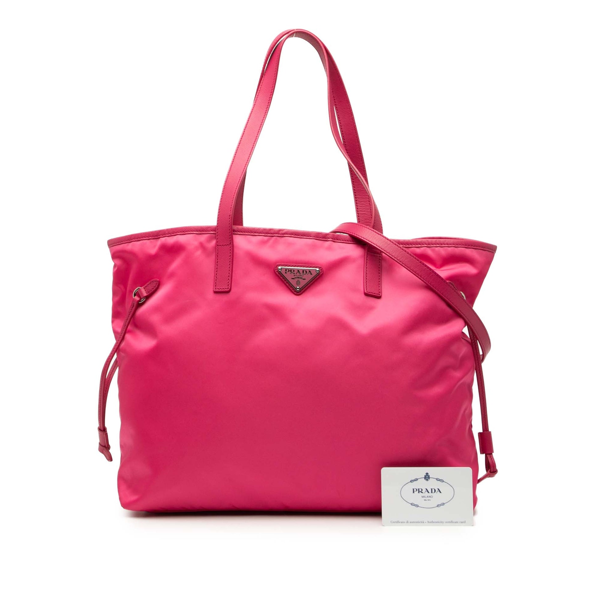Prada Saffiano Trimmed Tessuto Open Convertible Tote