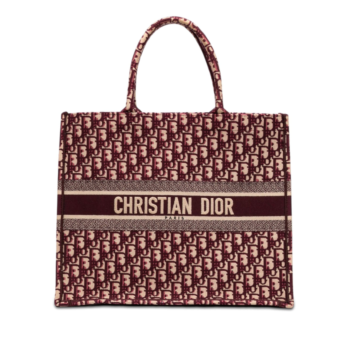 Dior Large Oblique Embroidered Canvas Book Tote