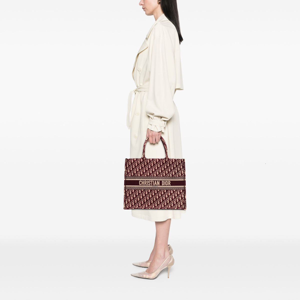 Dior Large Oblique Embroidered Canvas Book Tote