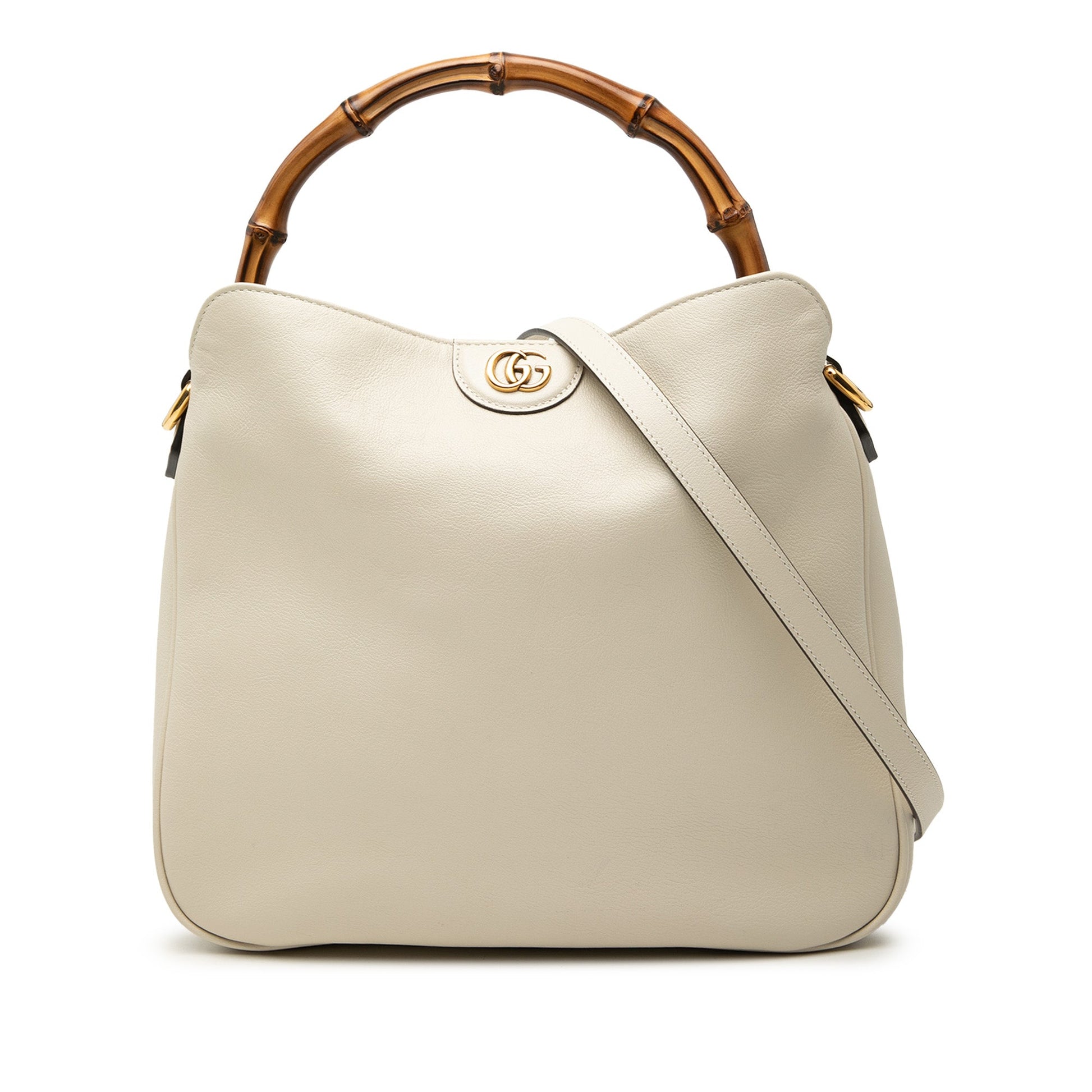 Medium Leather Bamboo Diana Satchel
