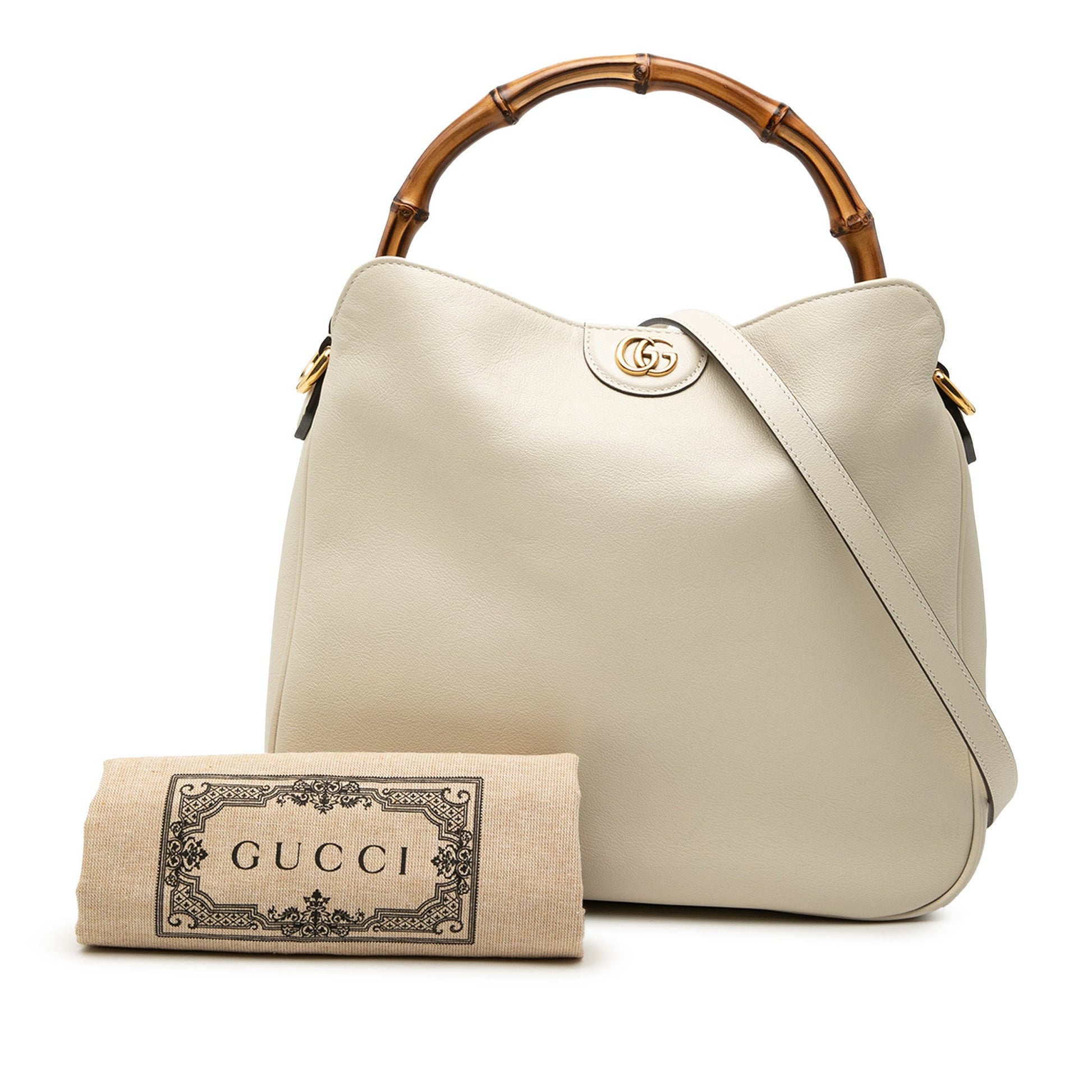 Medium Leather Bamboo Diana Satchel