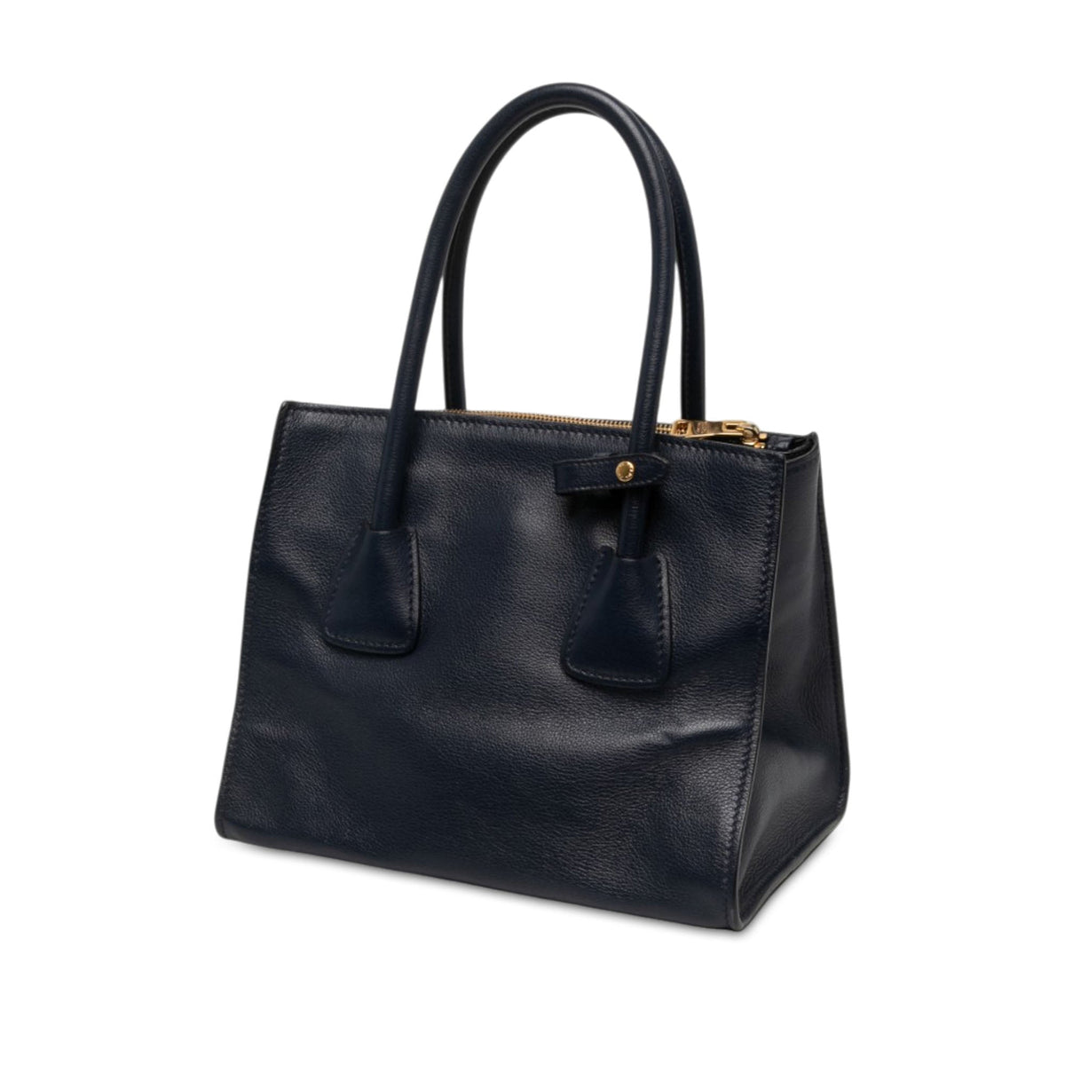 Prada Small Glace Calf Twin Pocket Satchel — Blue