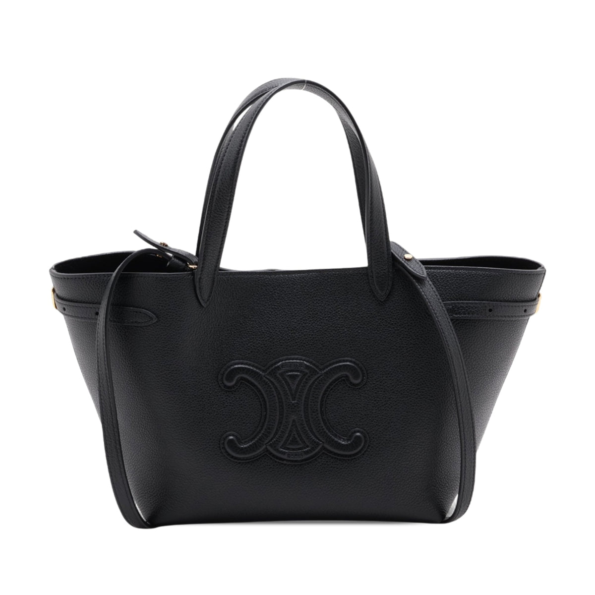 Celine Mini Grained Calfskin Cuir Triomphe Cabas Anais Tote