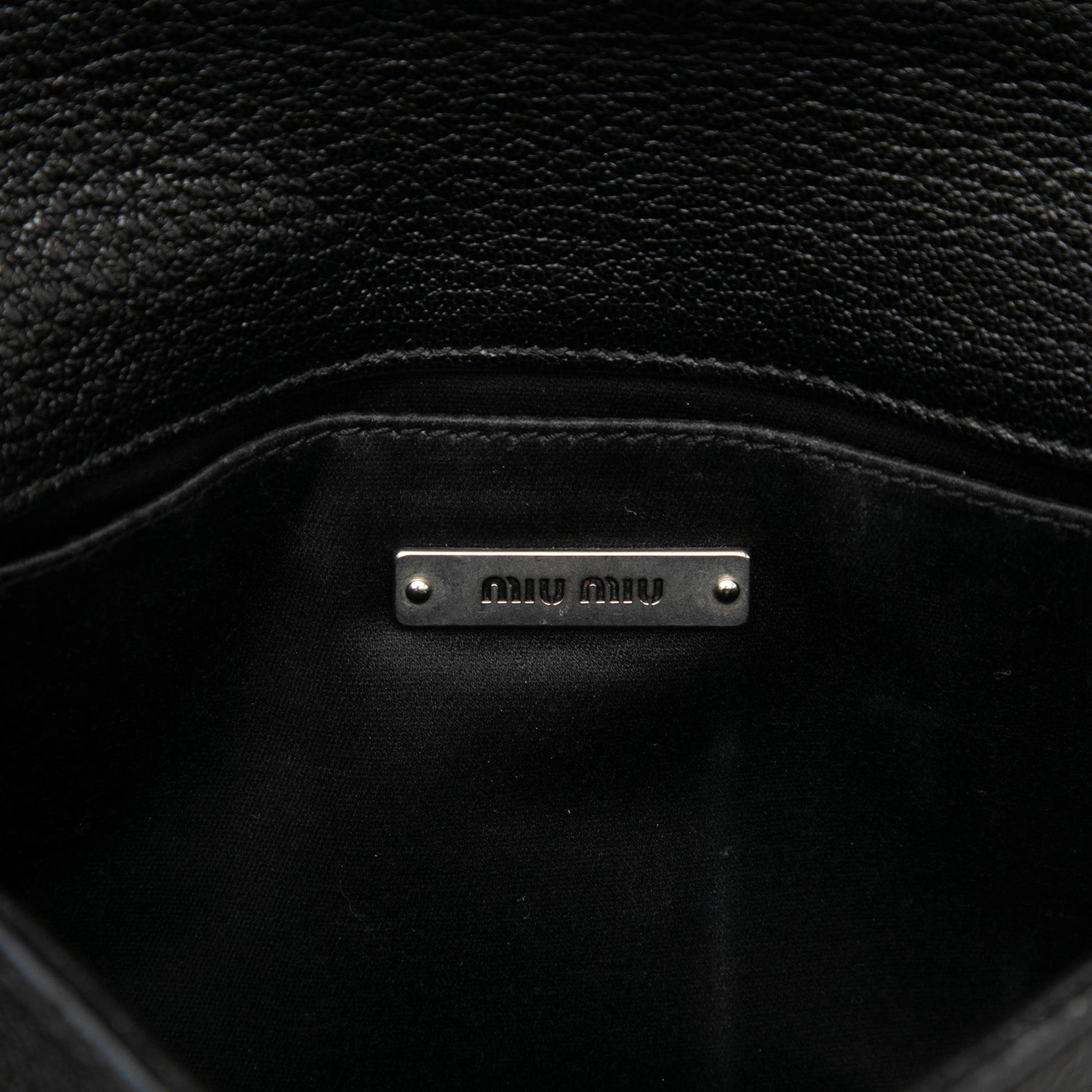 Miu Miu Goatskin Madras Flap Crossbody