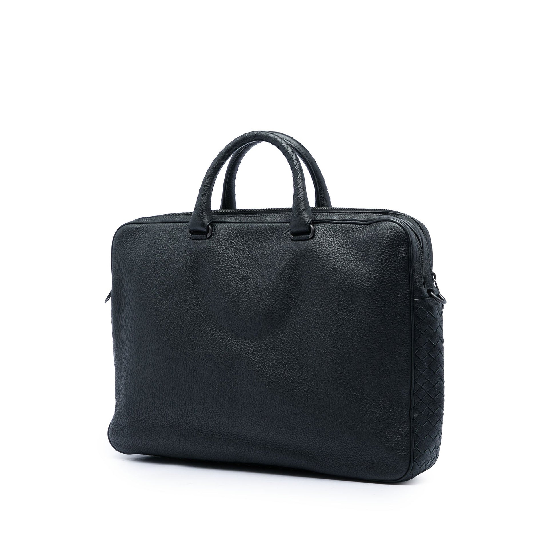 Bottega Veneta Intrecciato Trimmed Leather Business Bag