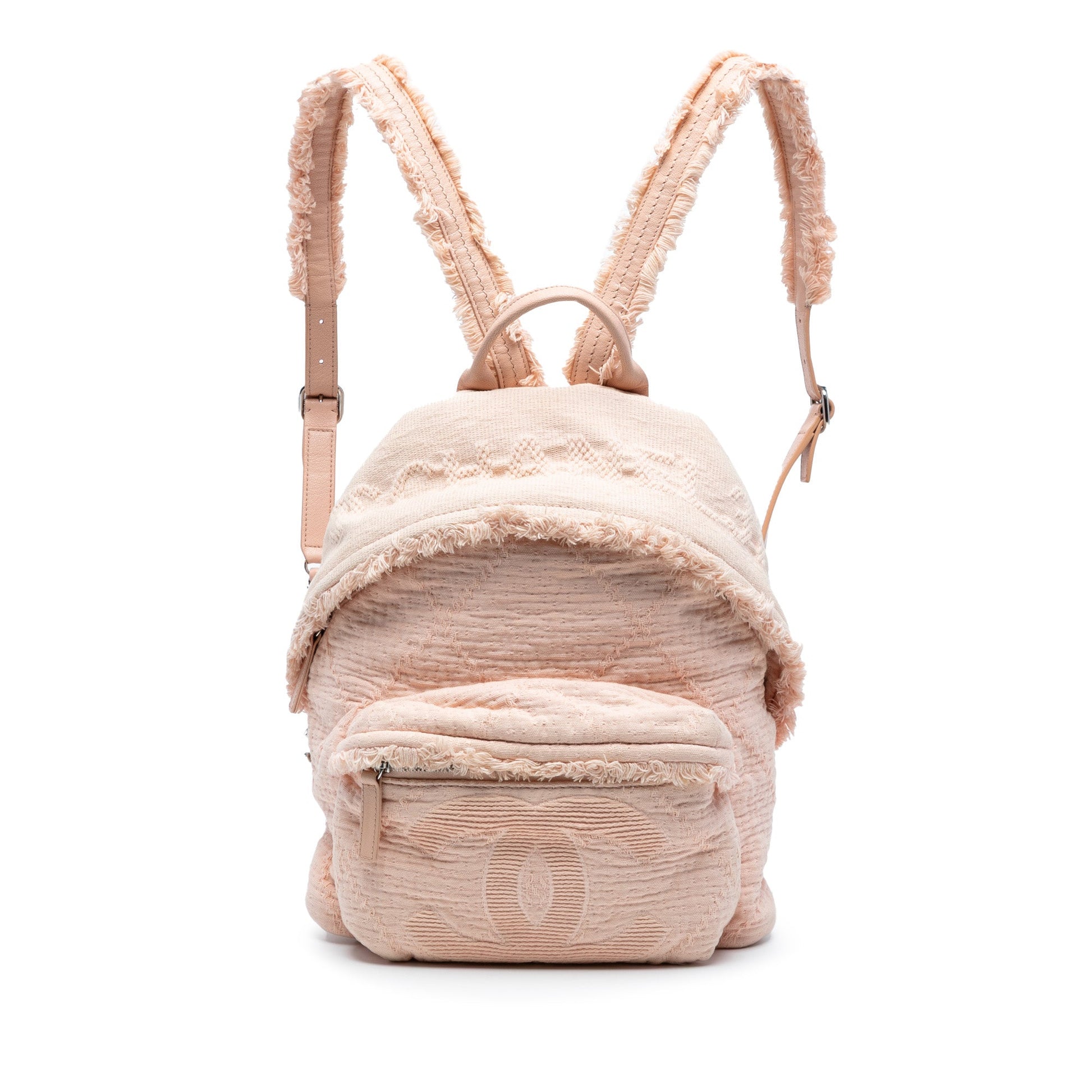 Chanel Quilted Canvas Front Pocket Fringe Backpack