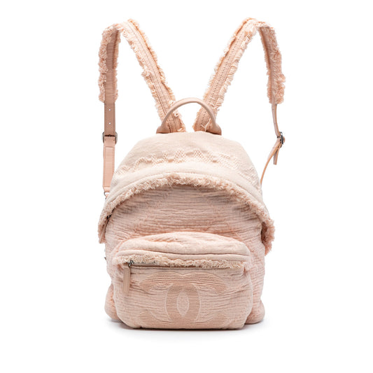 Chanel Quilted Canvas Front Pocket Fringe Backpack