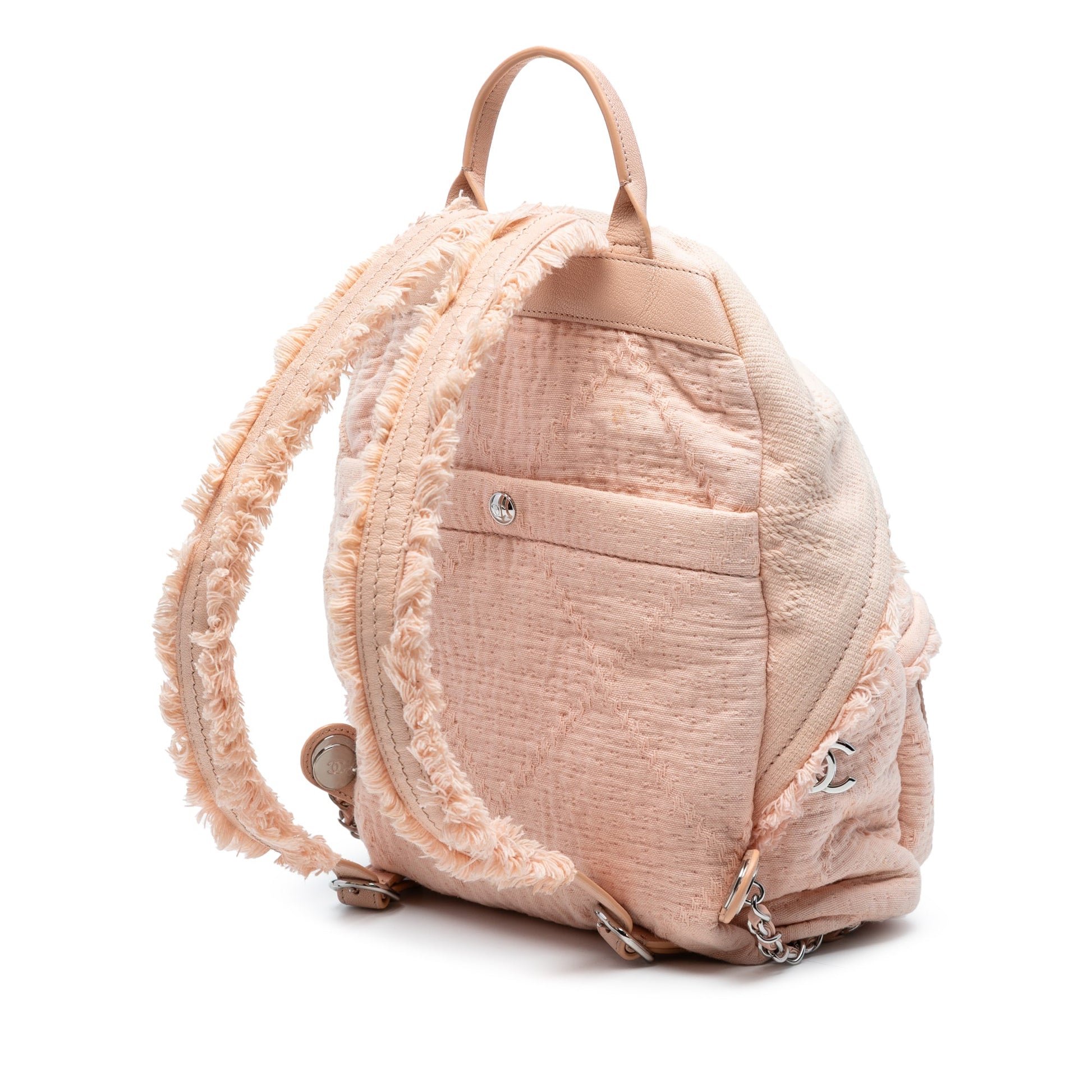 Chanel Quilted Canvas Front Pocket Fringe Backpack