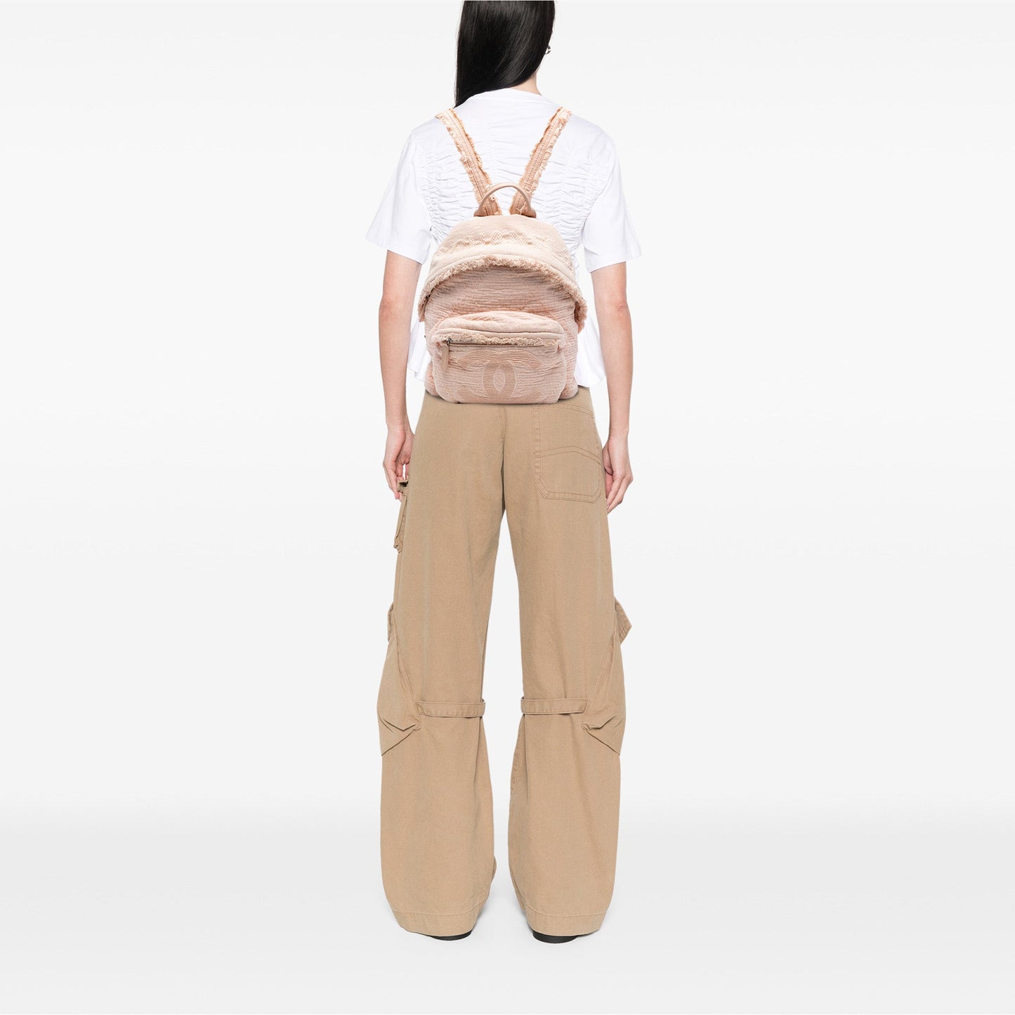 Chanel Quilted Canvas Front Pocket Fringe Backpack