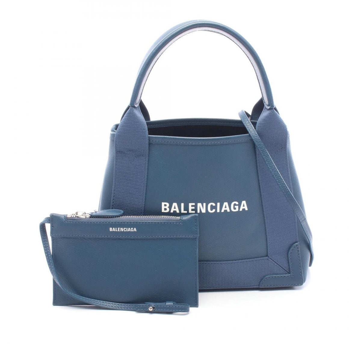 Balenciaga Leather Navy Cabas XS — Blue