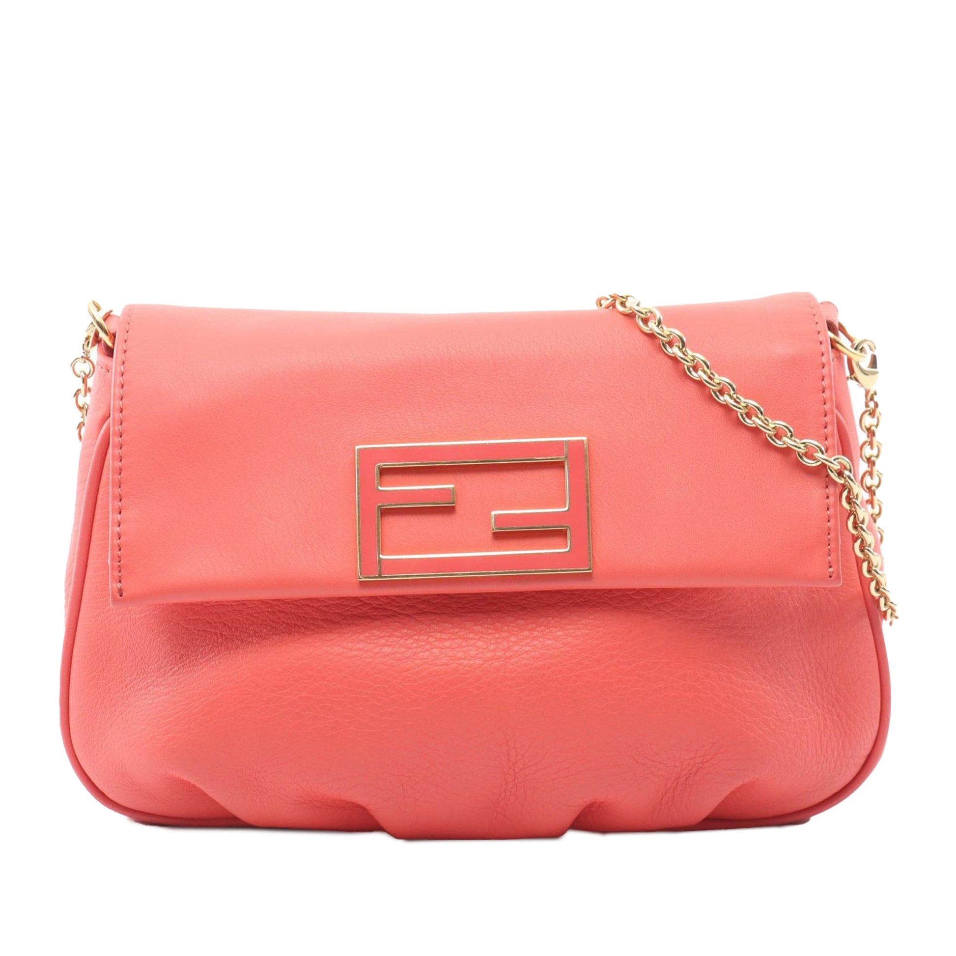 Fendi Leather Fendista Pochette Crossbody