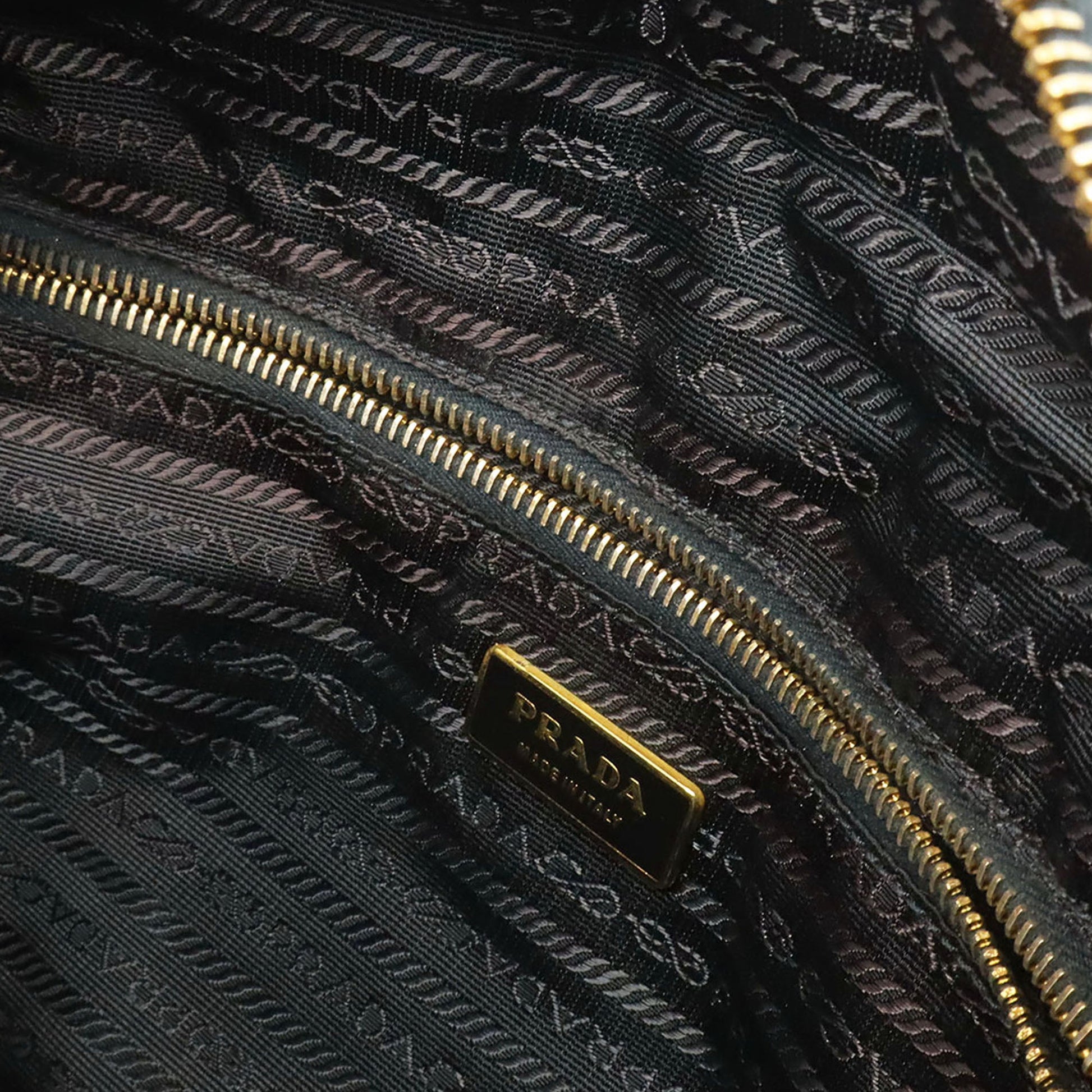 Prada Saffiano Trimmed Tessuto Satchel
