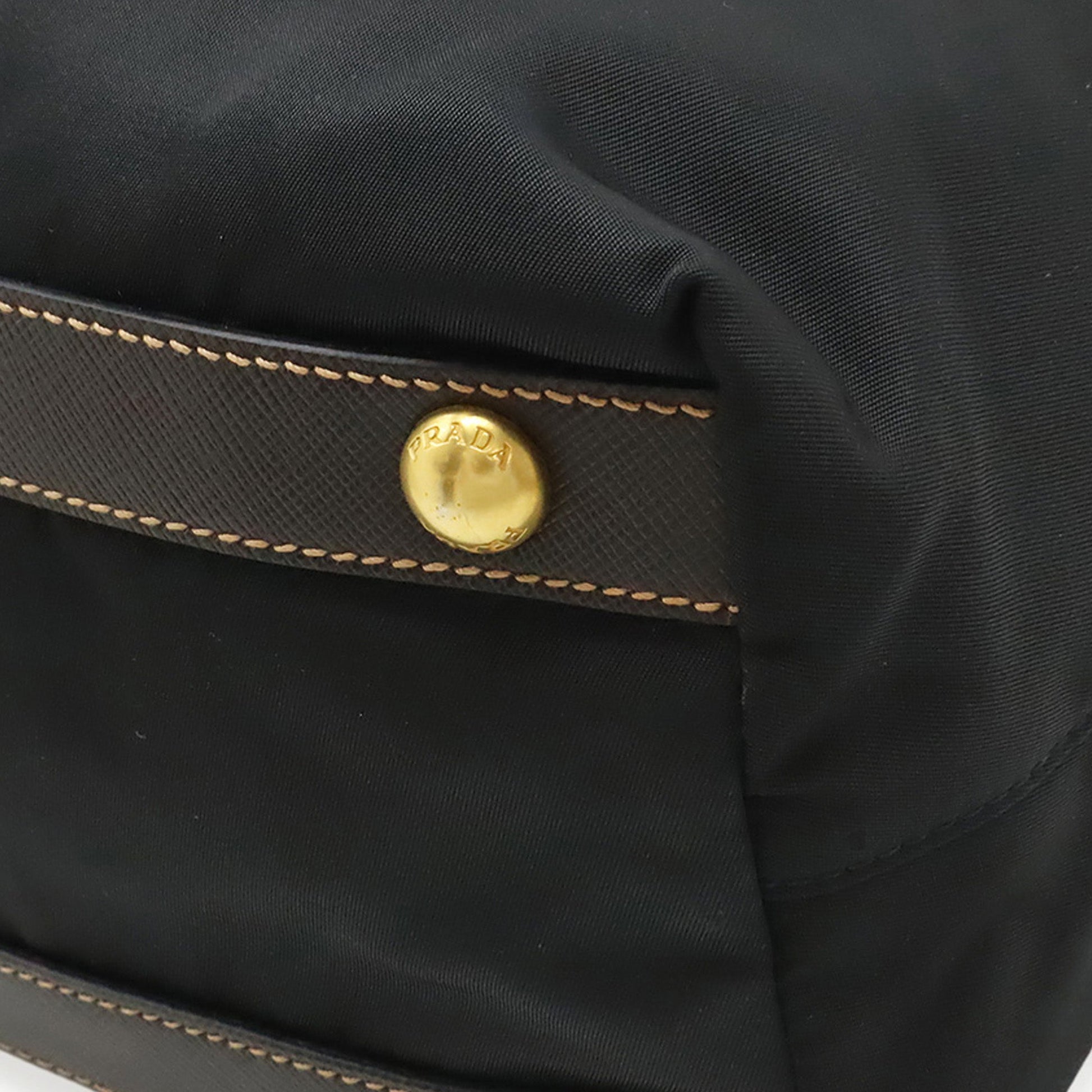 Prada Saffiano Trimmed Tessuto Satchel