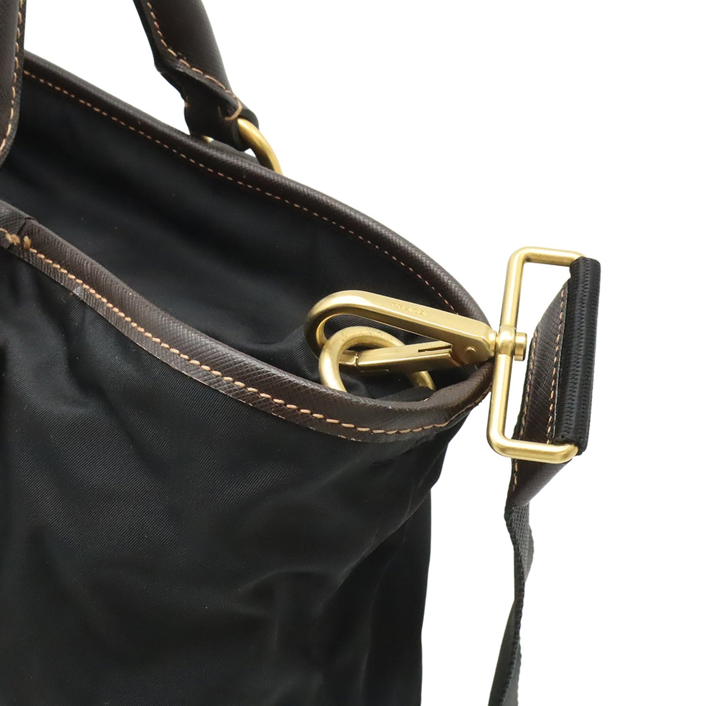 Prada Saffiano Trimmed Tessuto Satchel