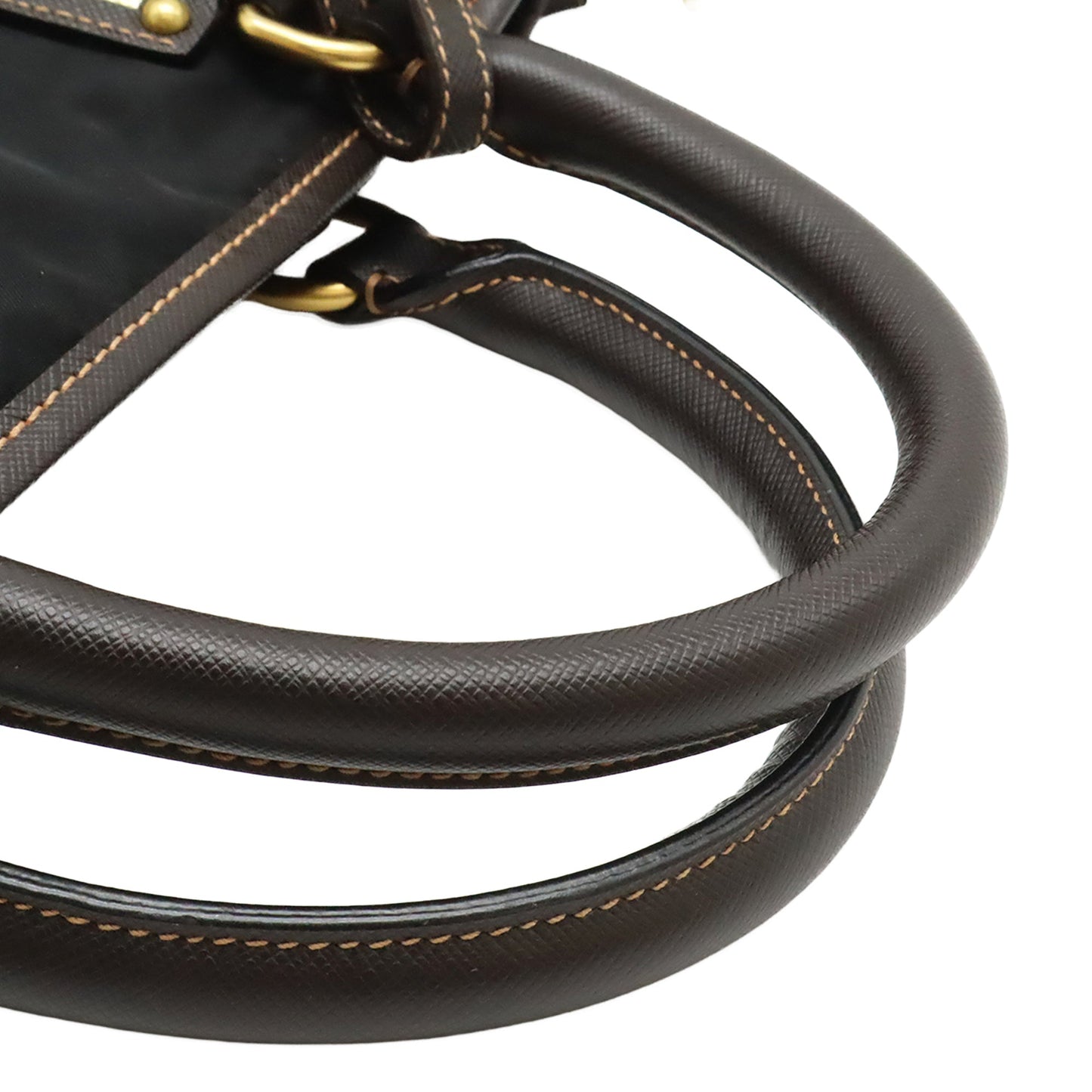 Prada Saffiano Trimmed Tessuto Satchel