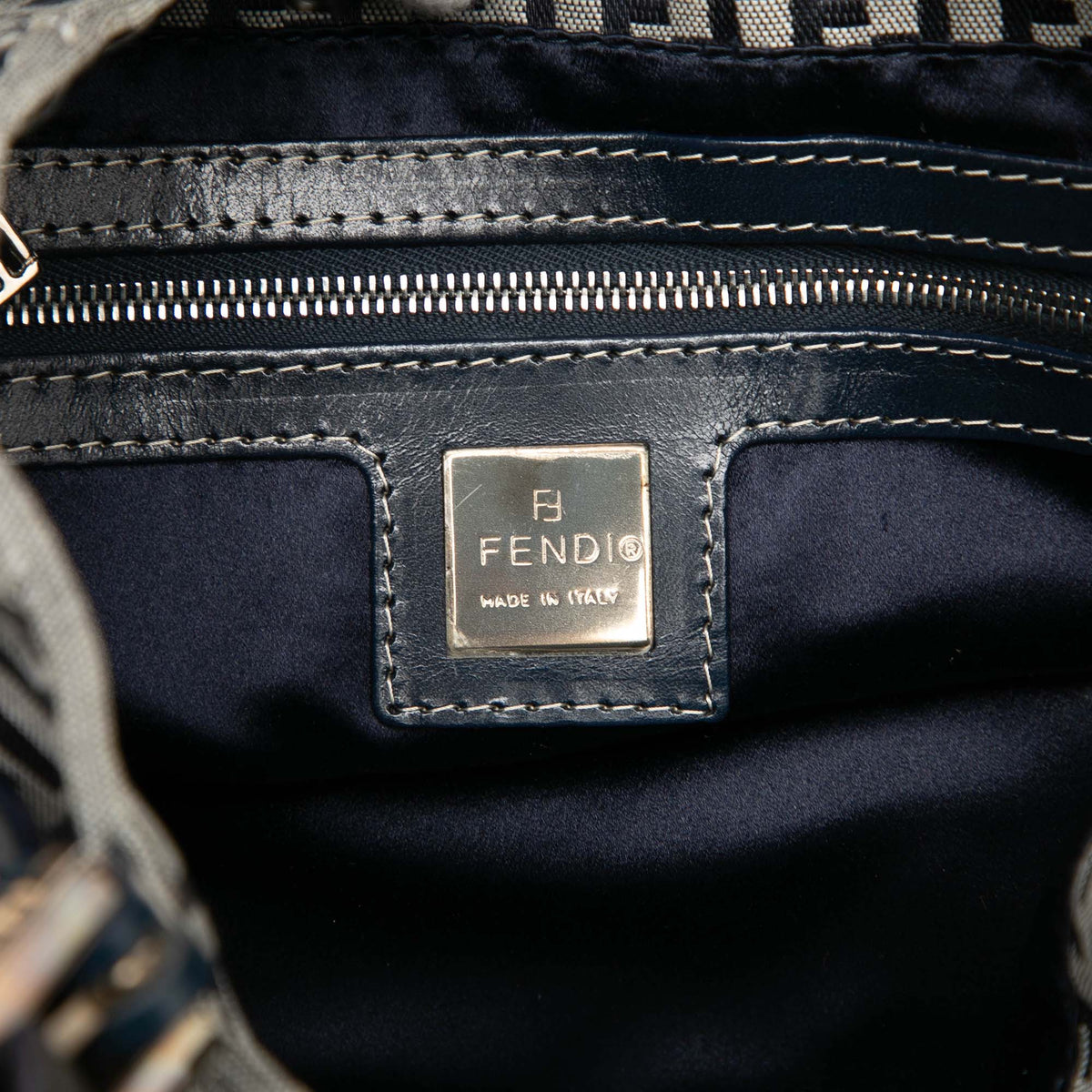Fendi Zucchino Canvas Shoulder Bag
