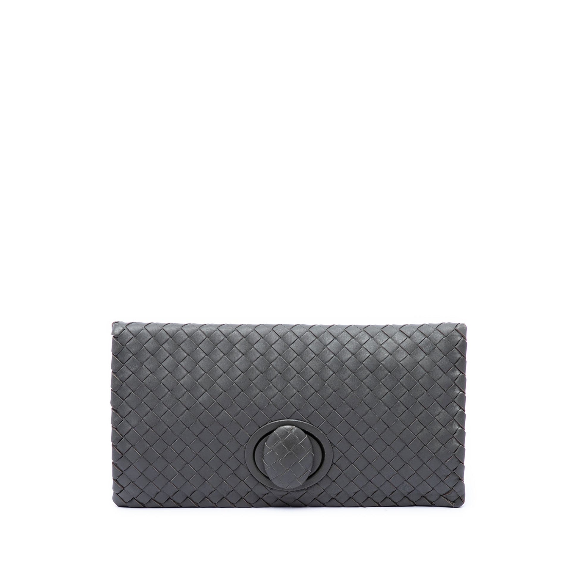 Bottega Veneta Nappa Intrecciato Turn Lock Clutch