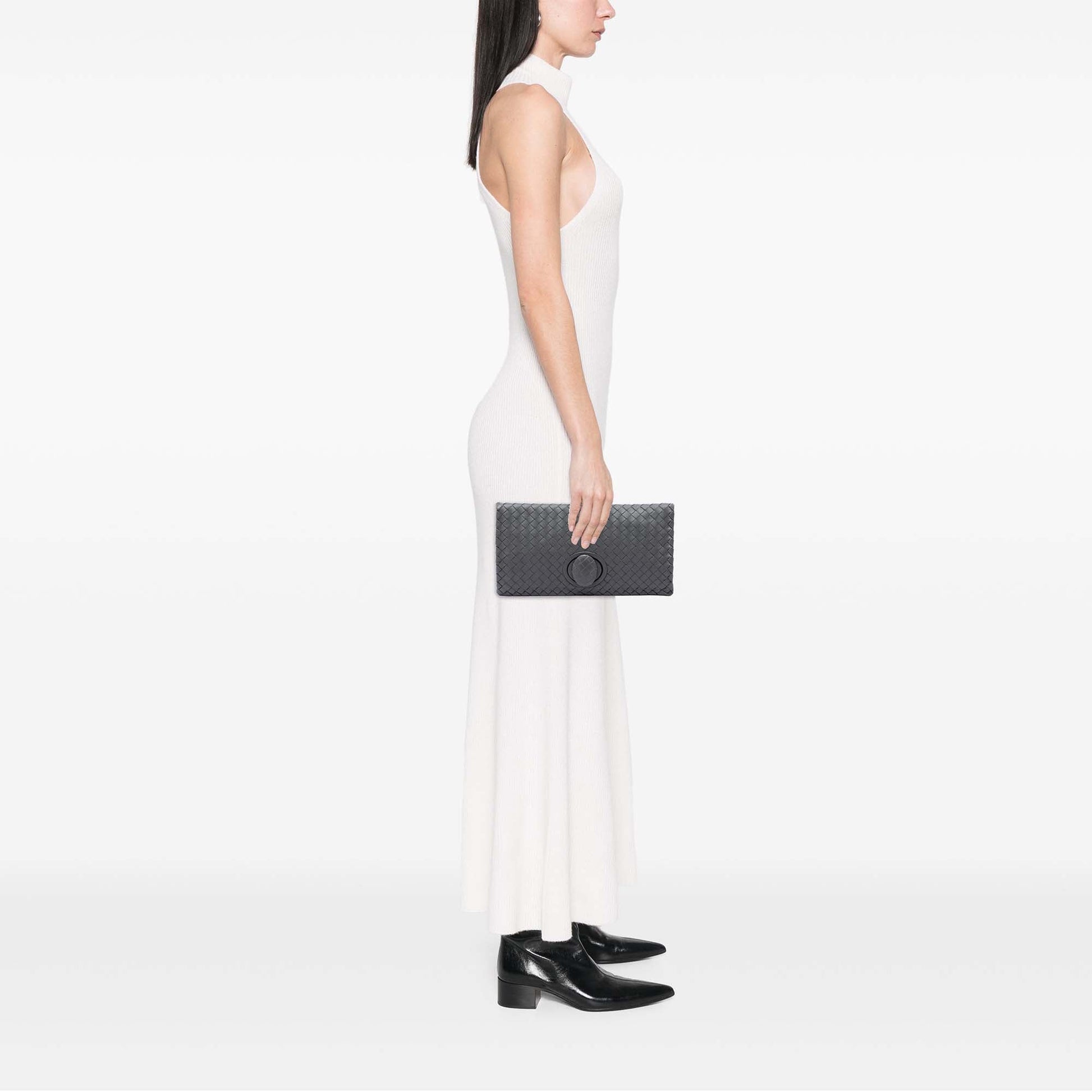 Bottega Veneta Nappa Intrecciato Turn Lock Clutch