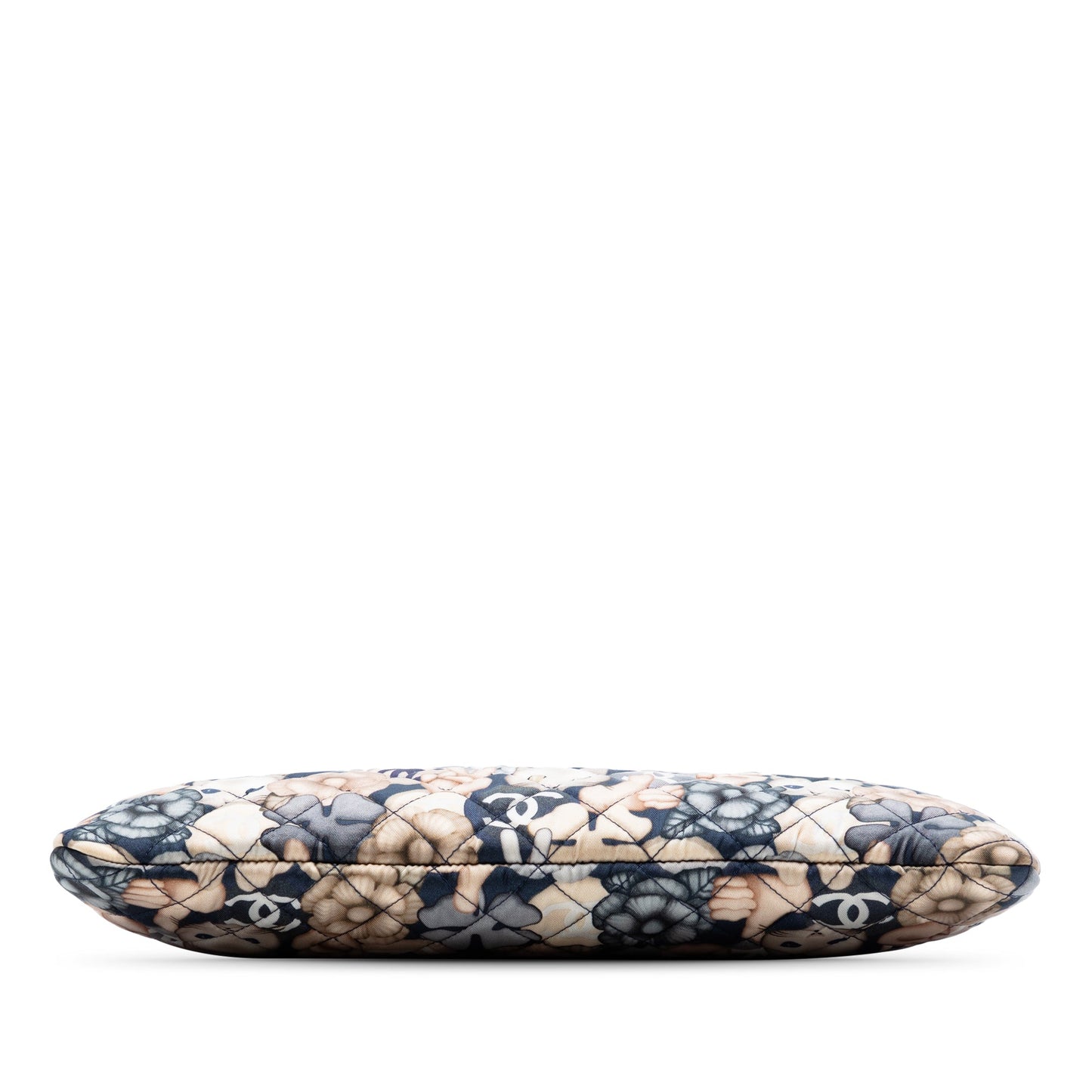 Large Quilted Nylon Cat Emoticon O Case Clutch