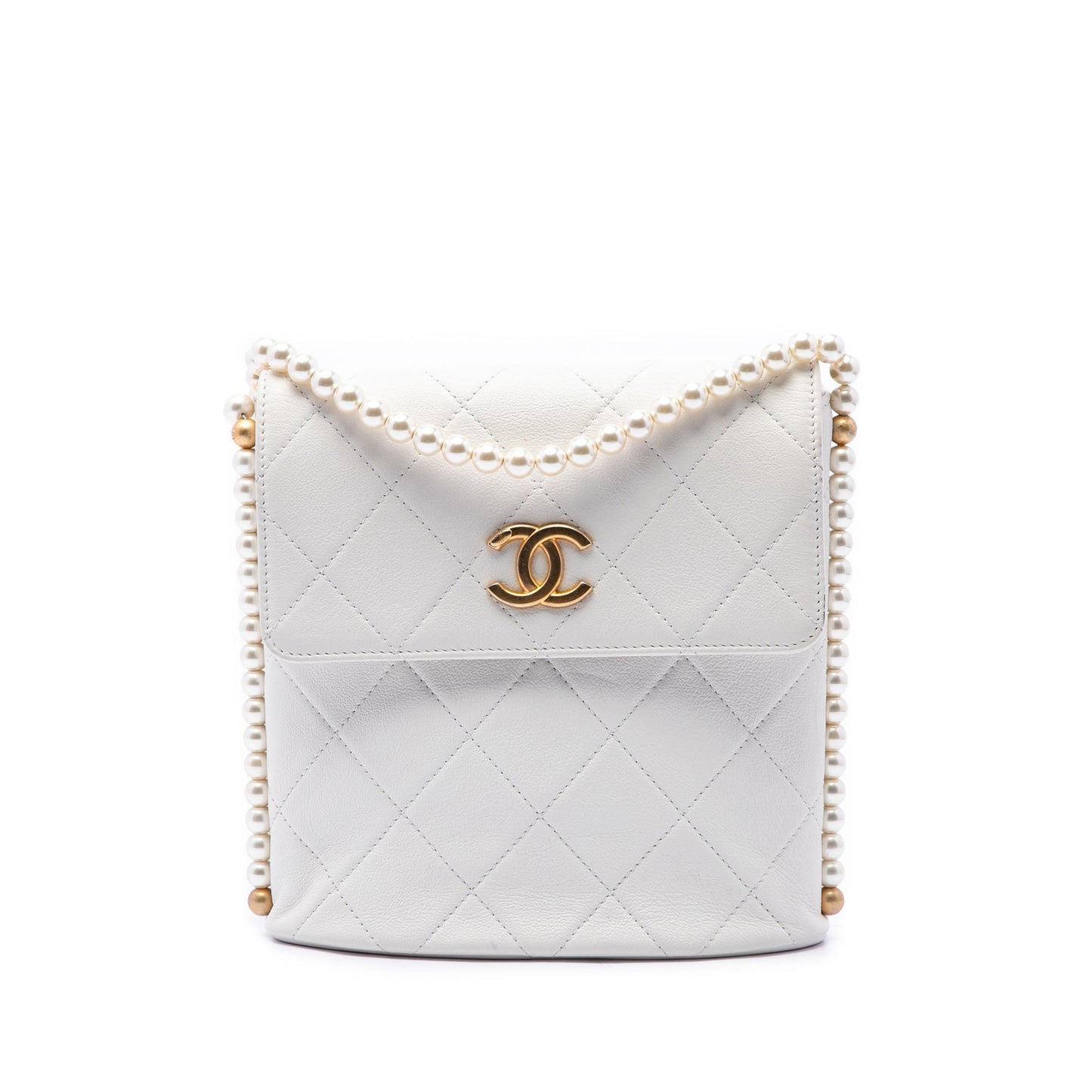Chanel Small Quilted Calfskin About Pearls Hobo
